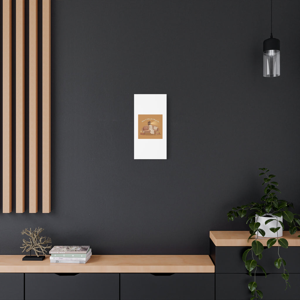 Home Is Where the Movies Are Canvas | cozy night art, home cinema decor