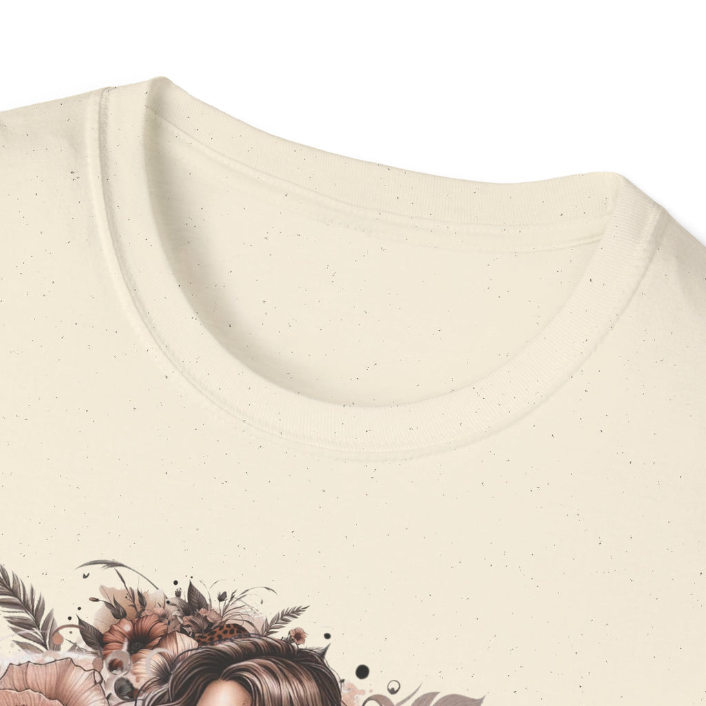 Graphic T-Shirt - 'Stay Humble' Floral Girl Vintage Coffee Tee