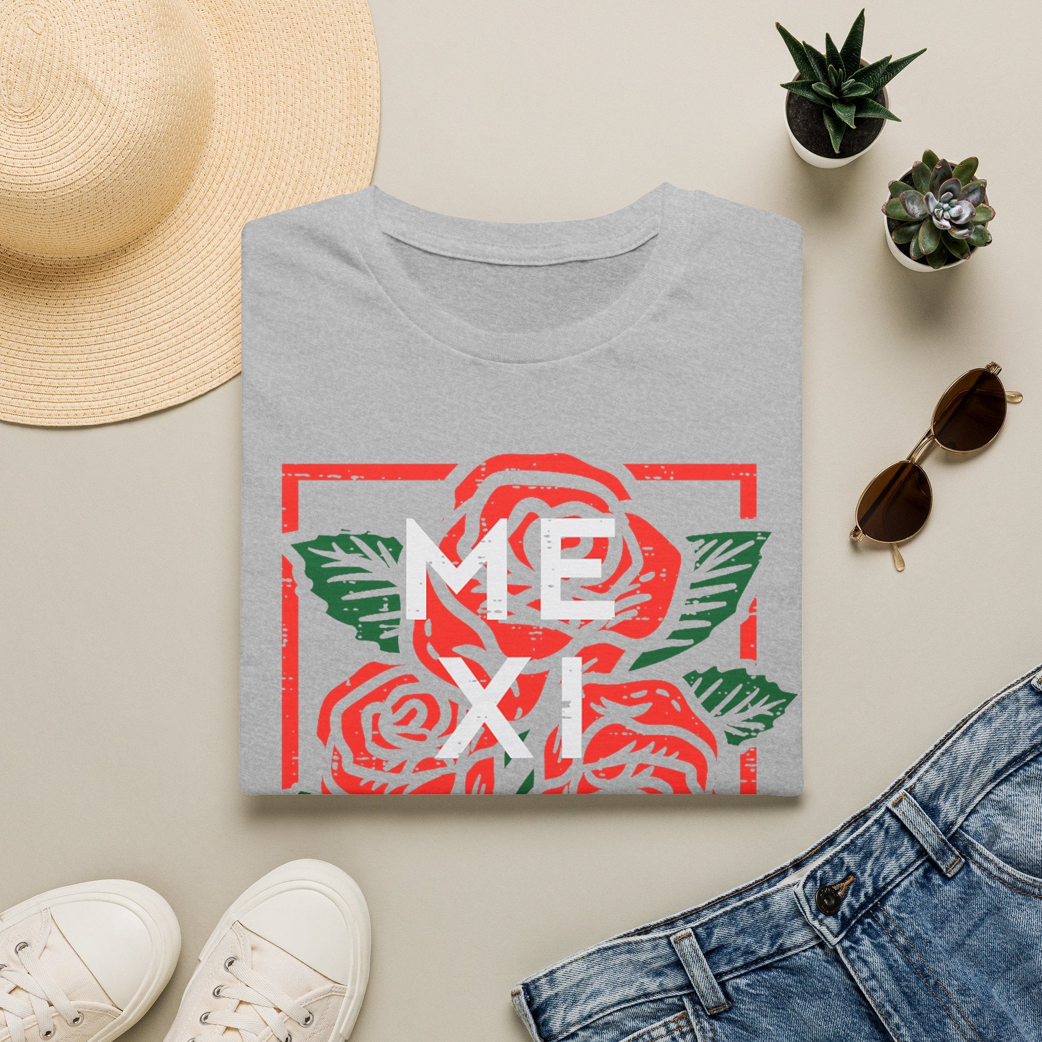 Mexicana Rose T-Shirt — Bold Floral Mexico Pride Tee