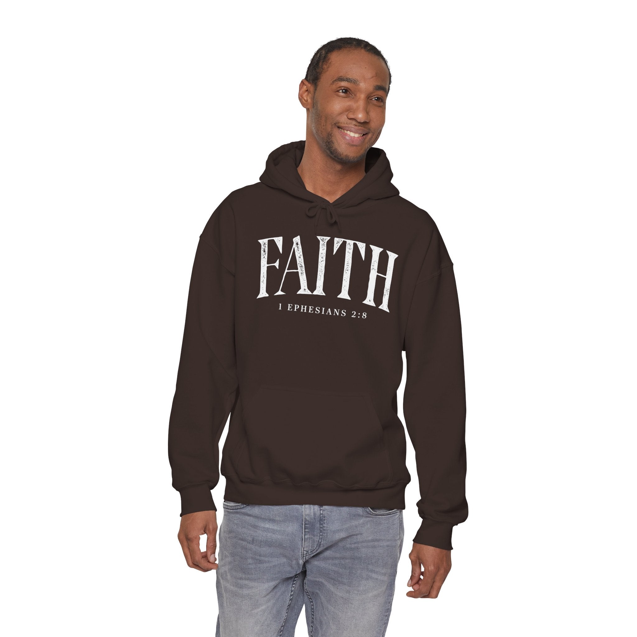 Faith Hoodie - Ephesians 2:8 Inspirational Christian Sweatshirt