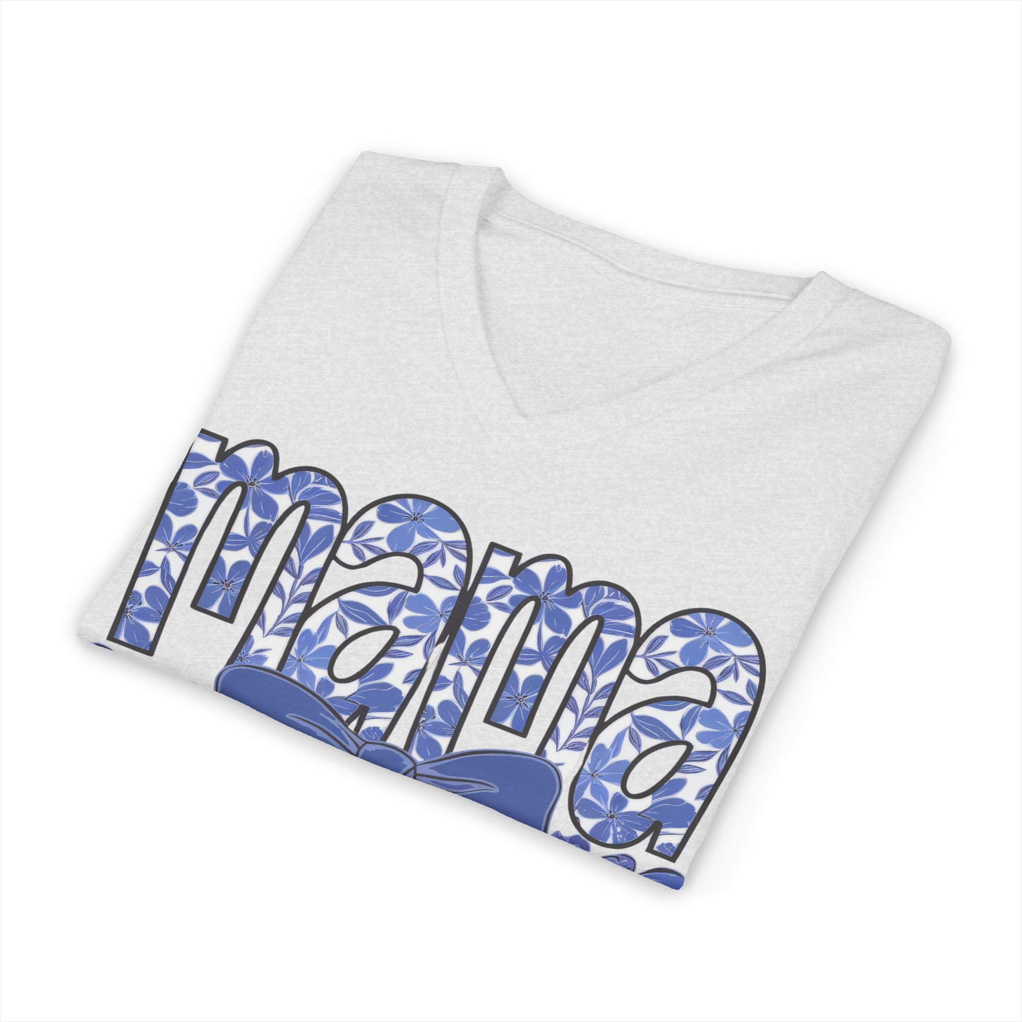Mama Floral Bow V-Neck Tee — Mothers Day Gift Tee
