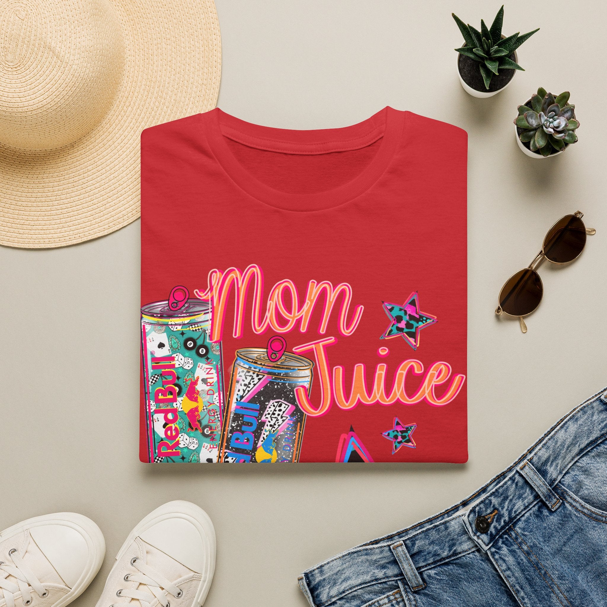 Mom Juice T-Shirt — Funny Red Bull Energy Drink Graphic Tee for Moms