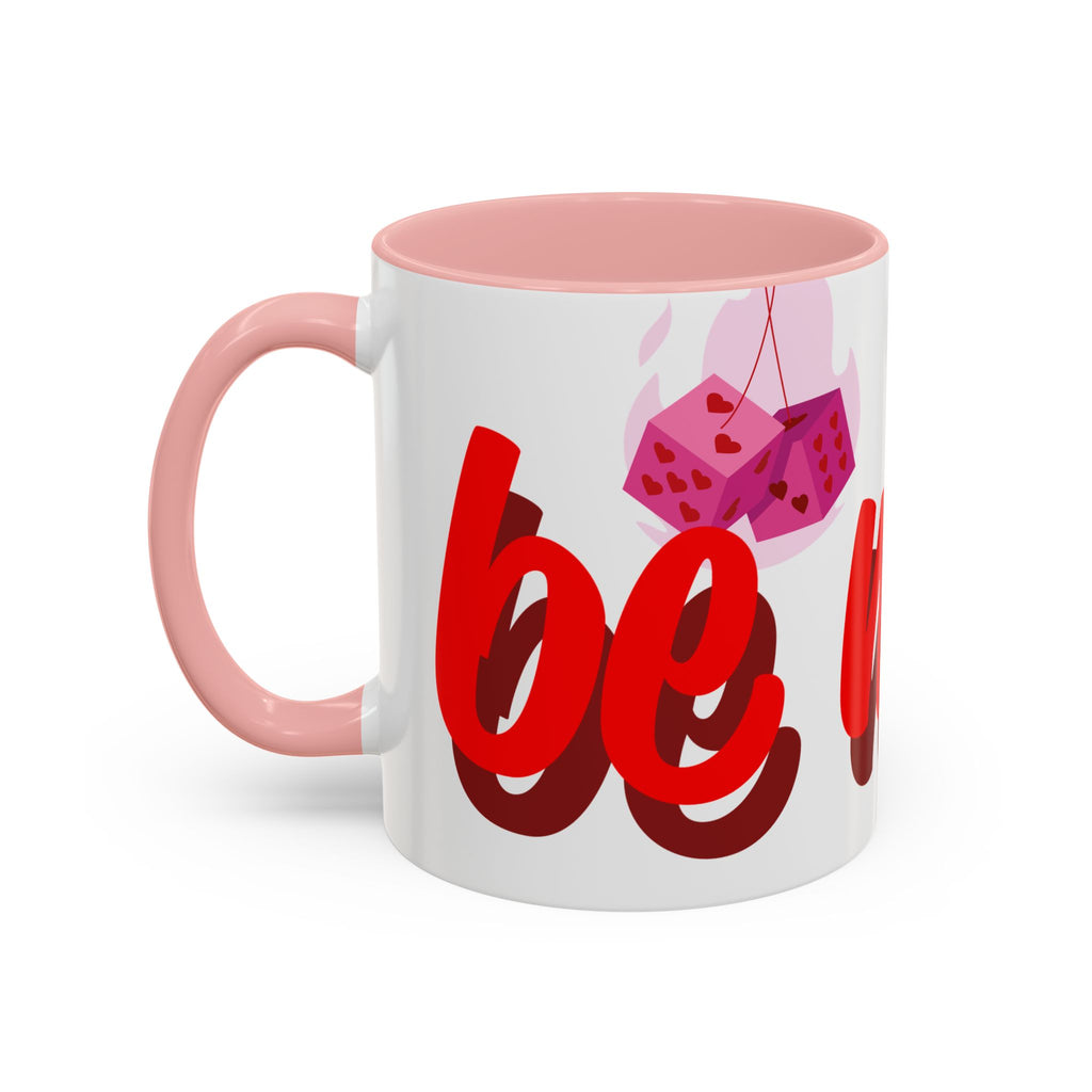 Be Mine Mug | Heart Valentine Coffee Mug, Accent Handle and Rim