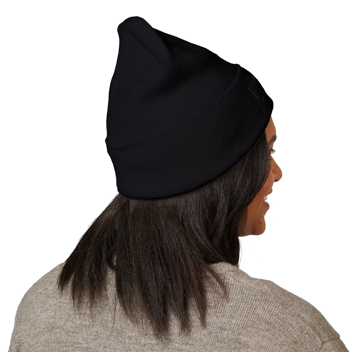Motherhood Embroidered Cuffed Beanie — 'Ain't No Hood Like Motherhood' Cozy Knit Hat