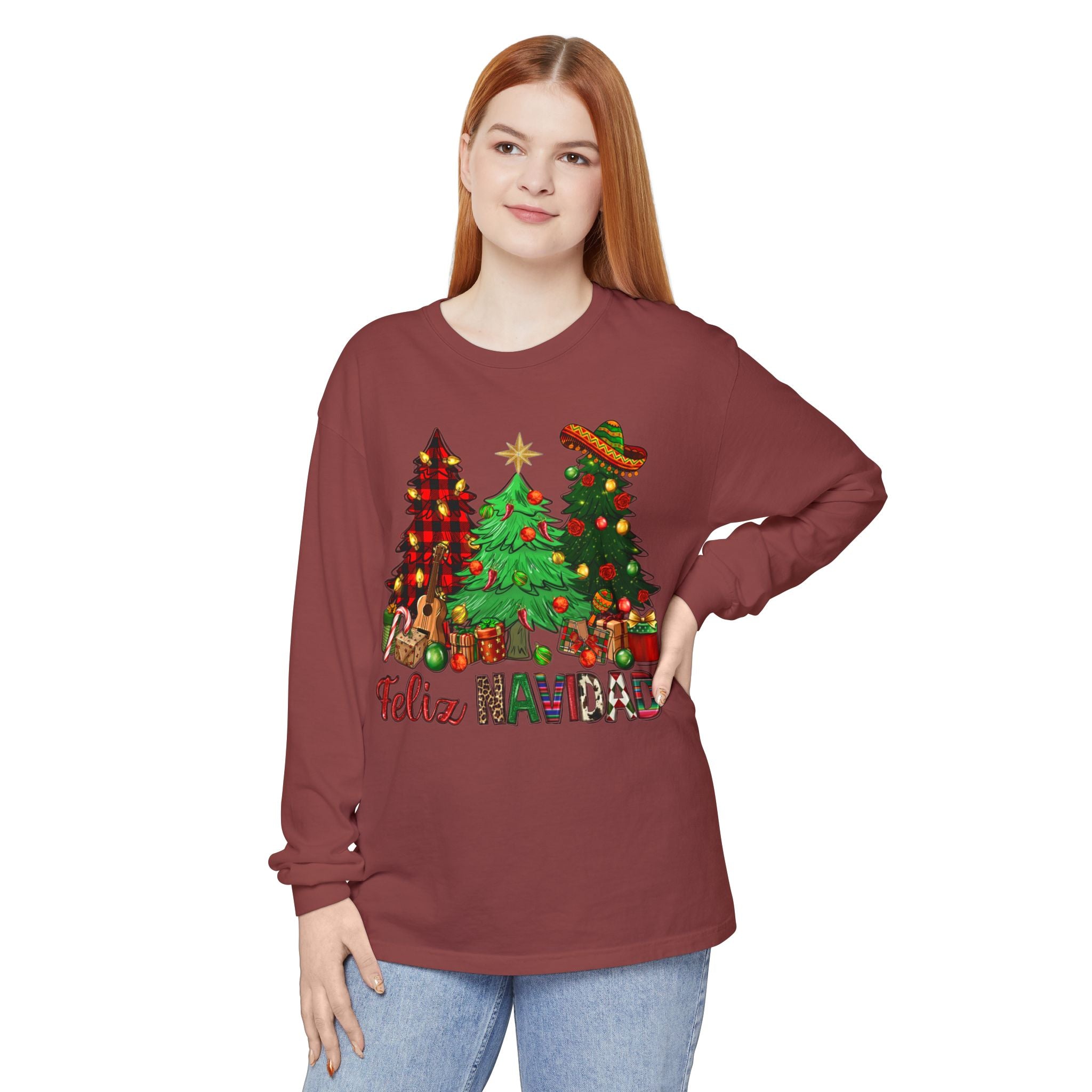 Feliz Navidad Christmas Long Sleeve Tee