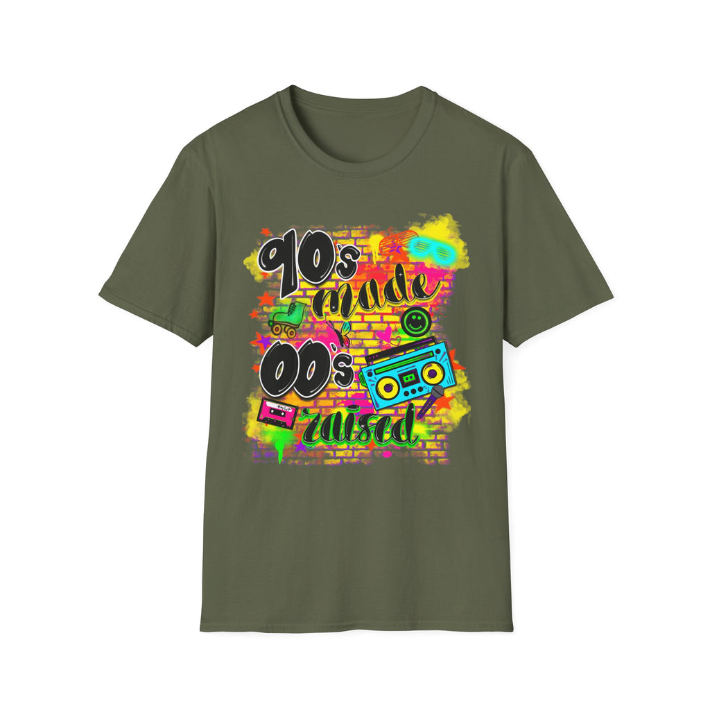 90s Vibes T-Shirt — '90s Made, 00s Raised' Retro Graffiti Tee
