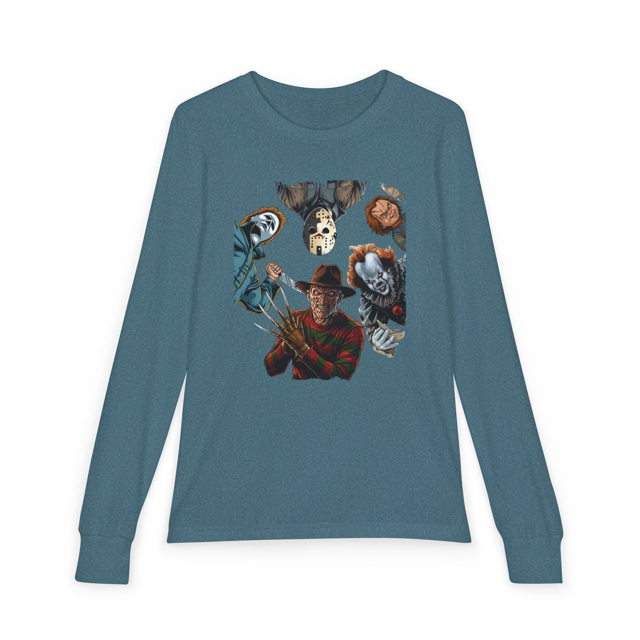 Horror Icons Youth Long Sleeve Tee - Freddy, Jason & More Graphic