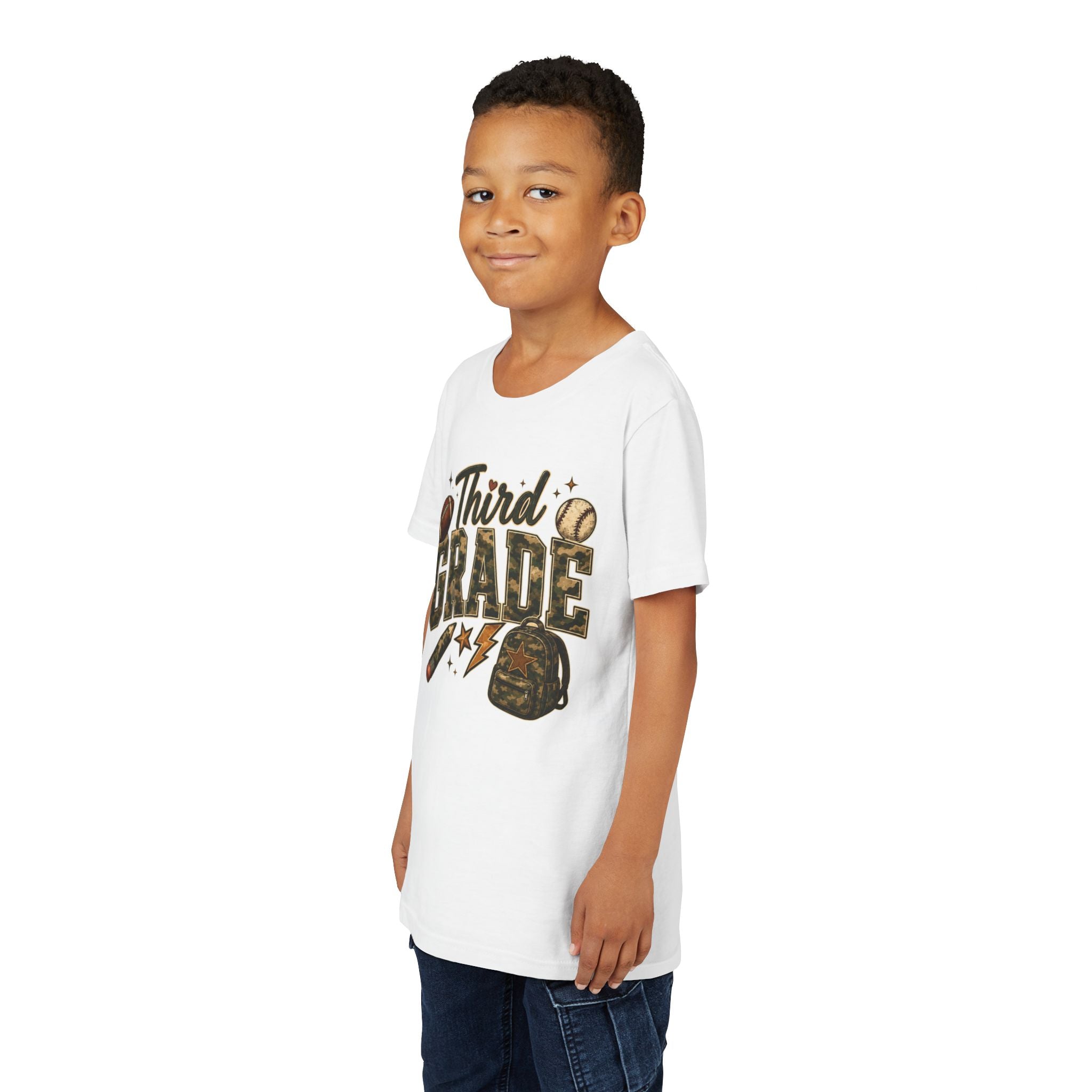 Third Grade Kids Tee - Back to School Sports Backpack Design