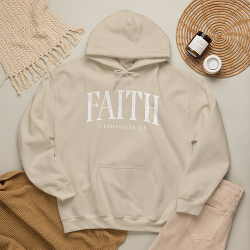 Faith Hoodie - Ephesians 2:8 Inspirational Christian Sweatshirt