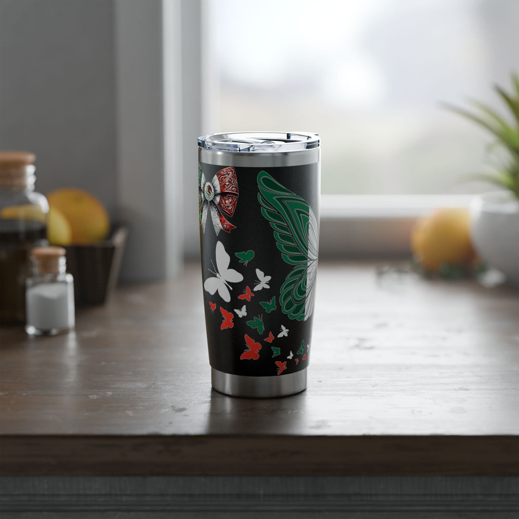 Mexican Butterfly 20oz Tumbler — Patriotic Rose & Bow Travel Cup