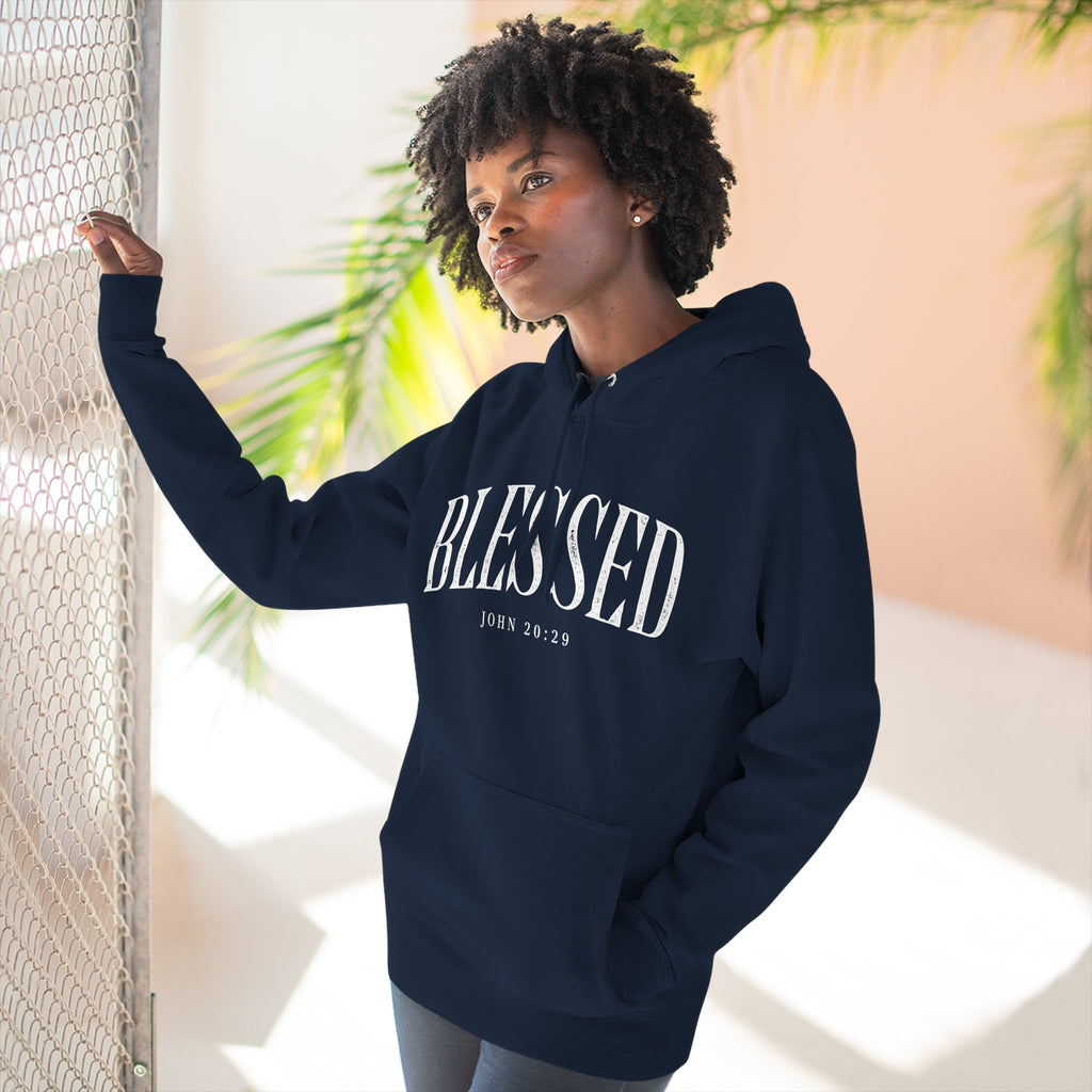 Blessed Fleece Hoodie — Cozy "BLESSED" Pullover for Faith & Everyday Comfort
