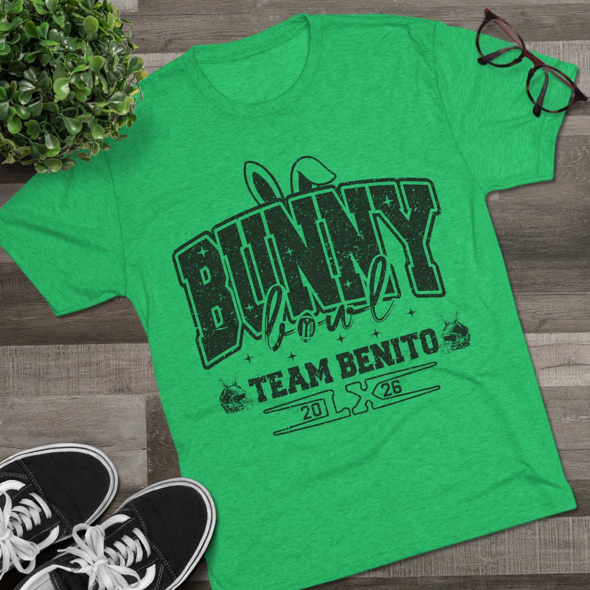 Bunny Bowl Team Benito Tee — Vintage Sports Easter Rabbit Graphic Shirt