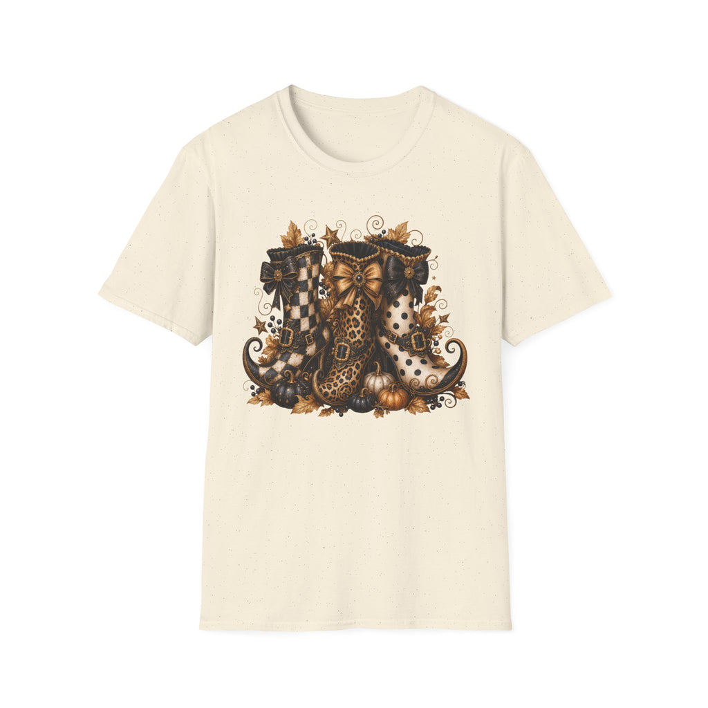 Leopard & Plaid Fall Boots Graphic T-Shirt
