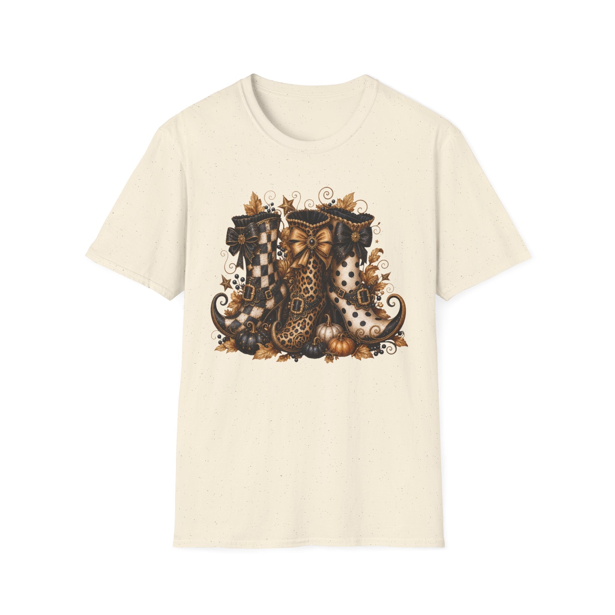 Leopard & Plaid Fall Boots Graphic T-Shirt
