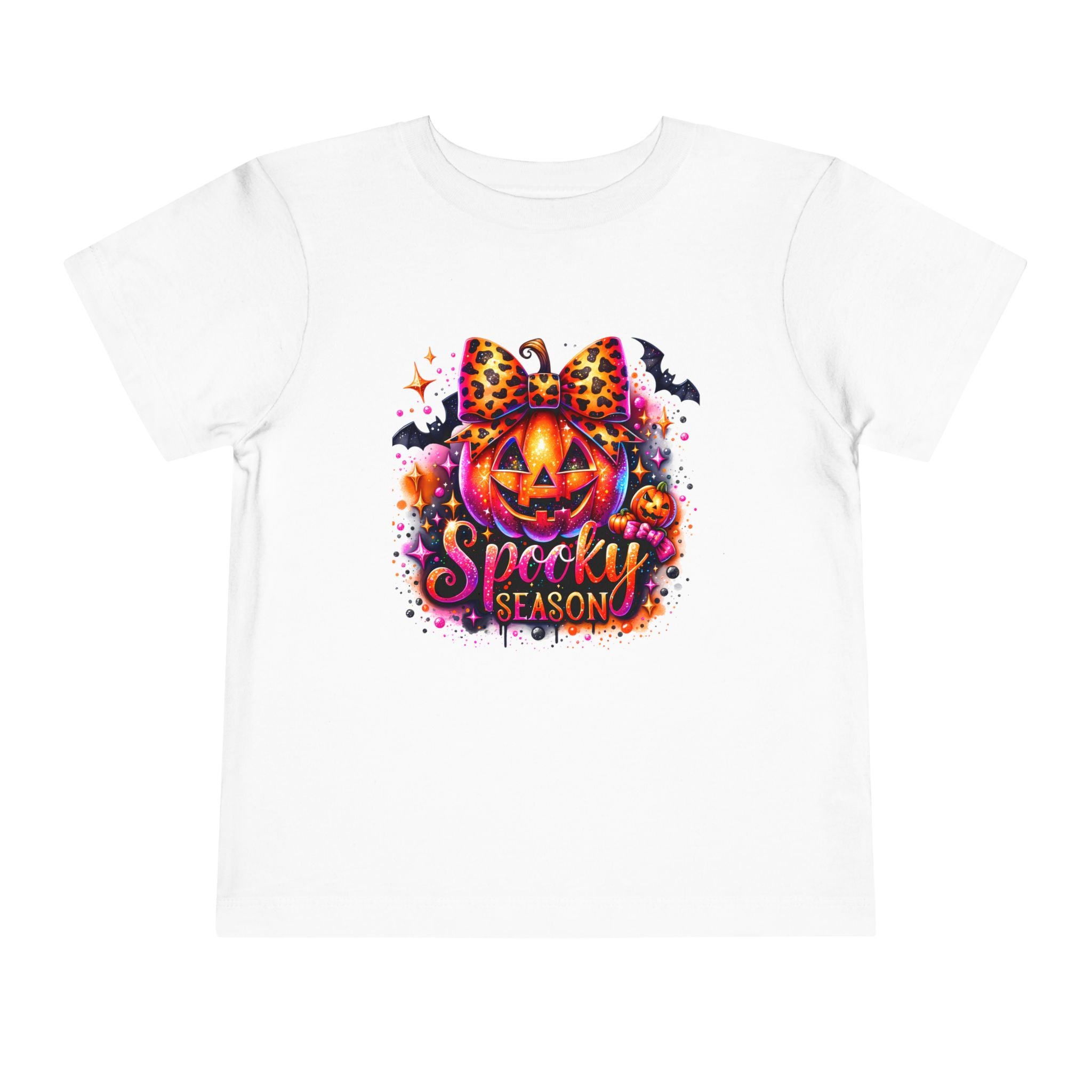 Toddler Tee — "Spooky Season" Pumpkin Bow Halloween Shirt