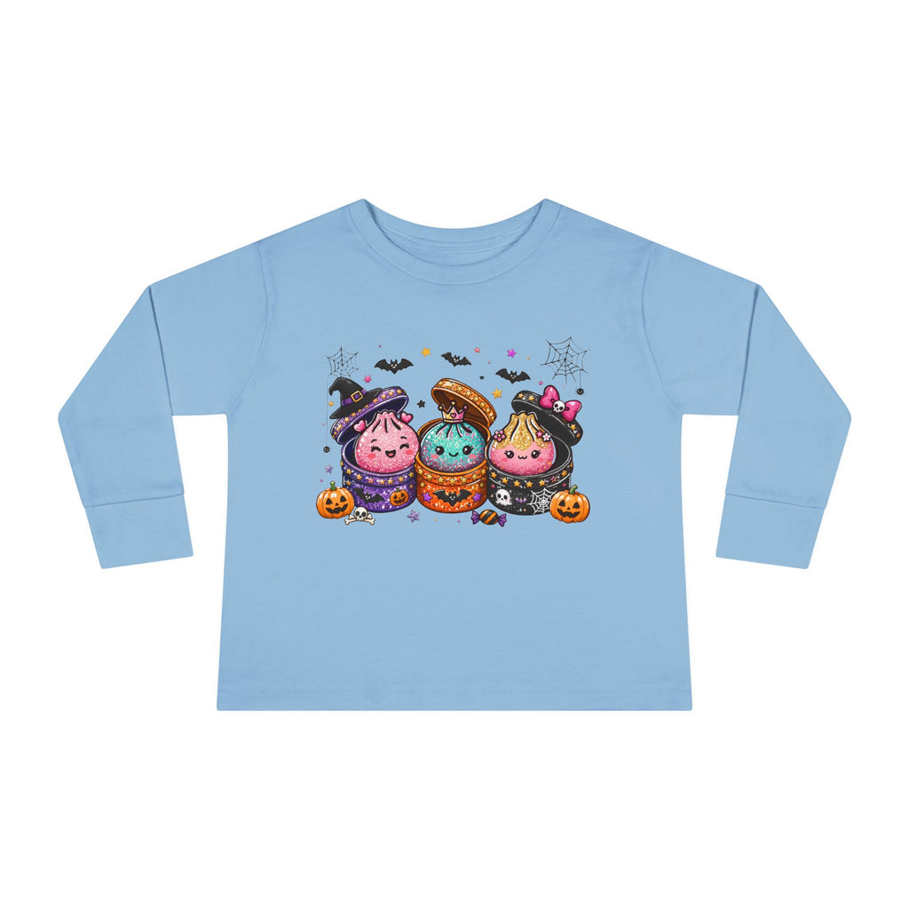 Toddler Long Sleeve Tee — Cute Halloween Cupcake Trio Costume Shirt