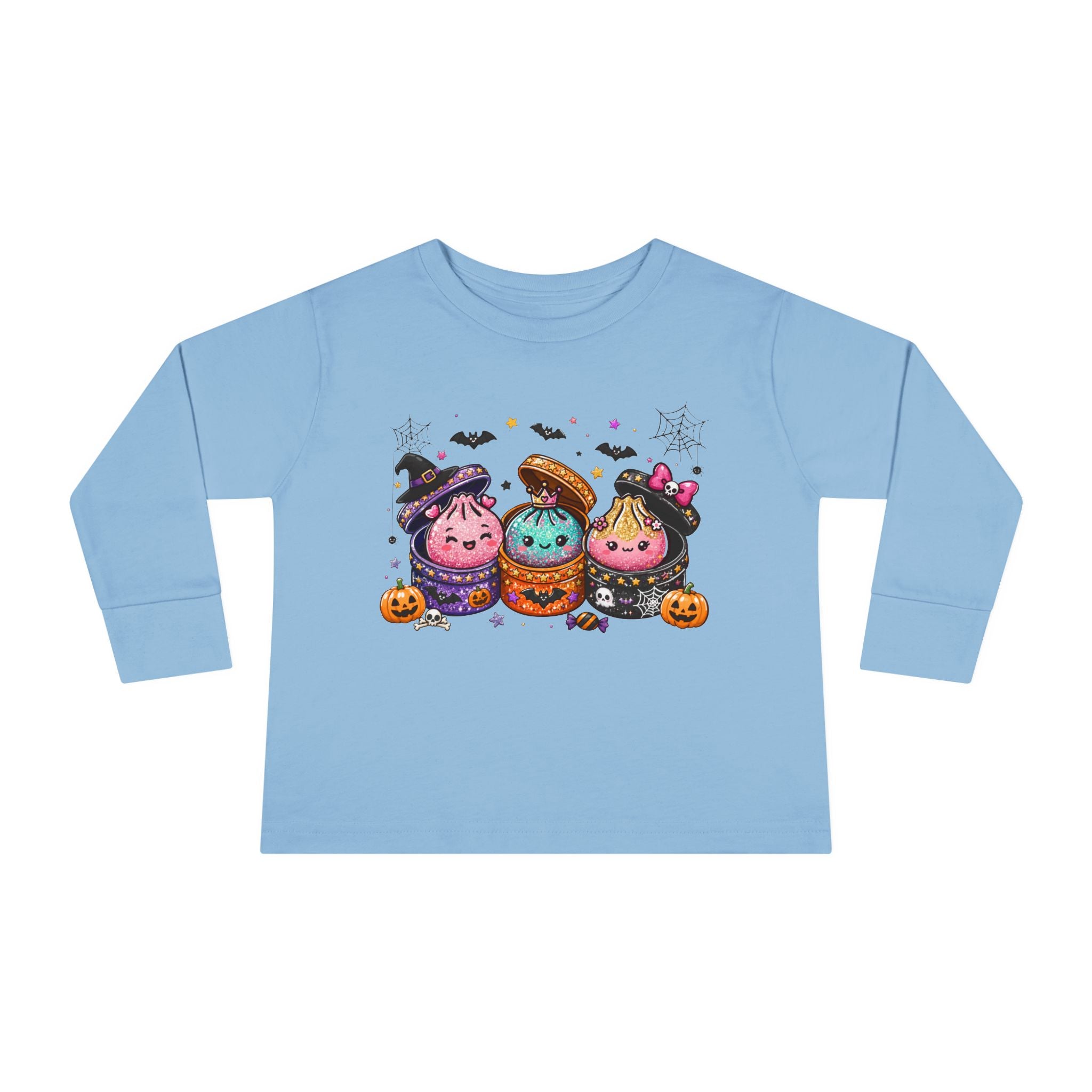 Toddler Long Sleeve Tee — Cute Halloween Cupcake Trio Costume Shirt