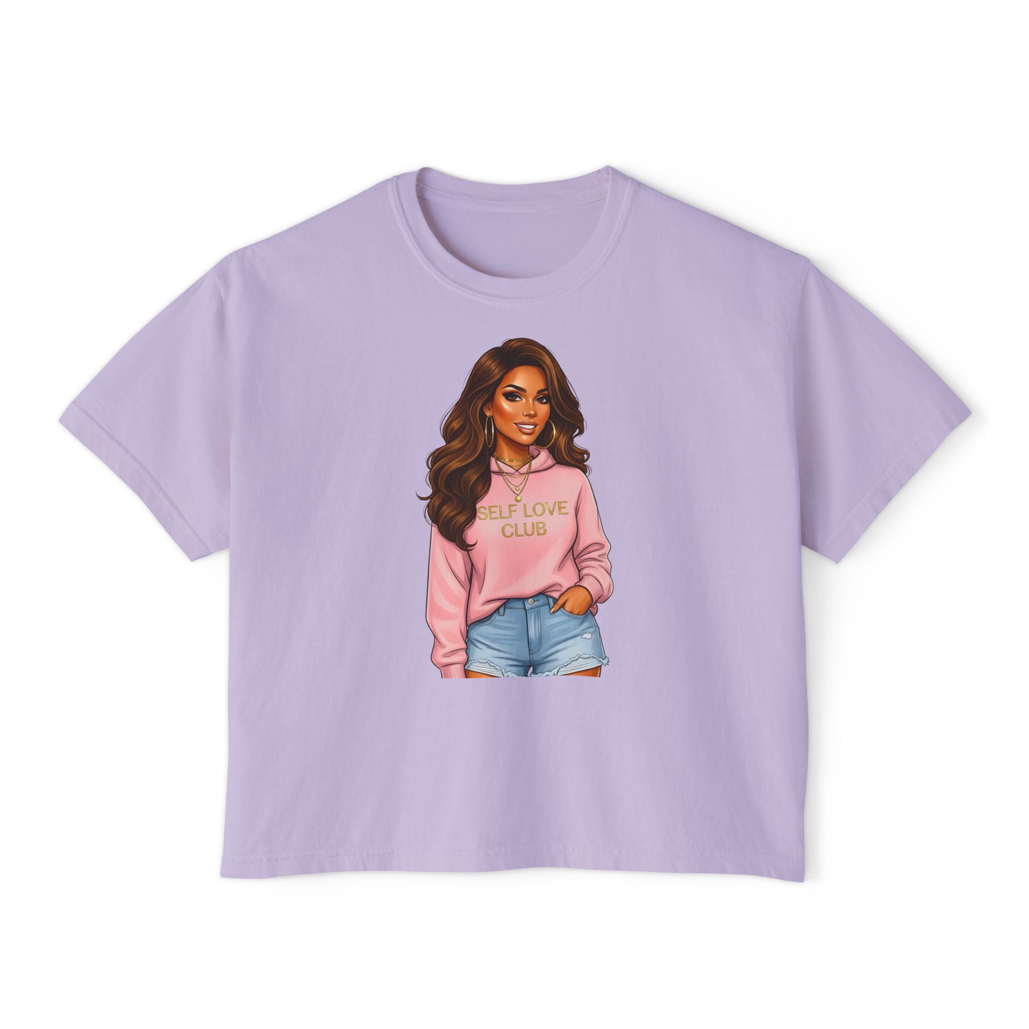 Self Love Club Boxy Tee — Women’s Graphic Cropped T-Shirt