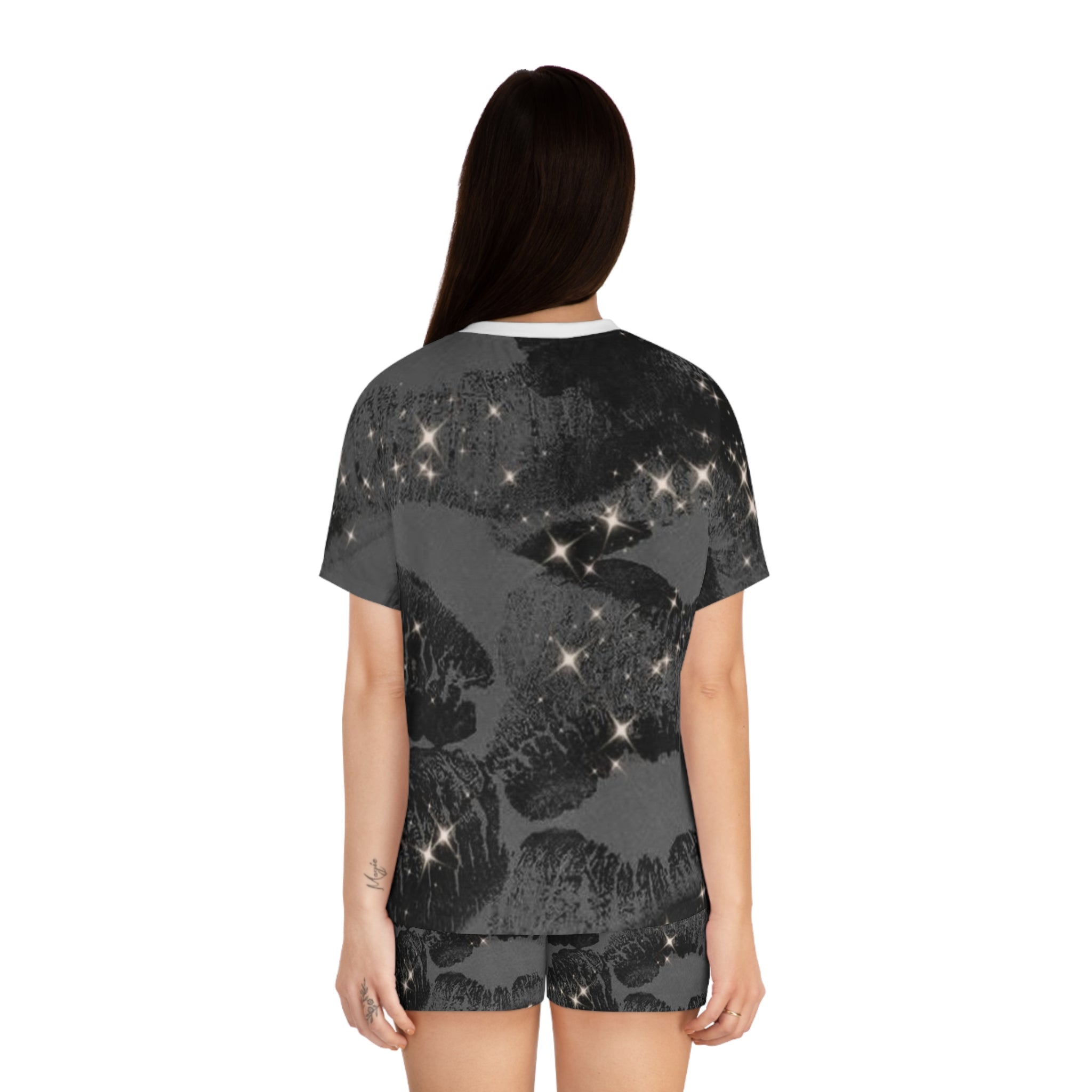 Sparkling Kiss Print Women's Short Pajama Set