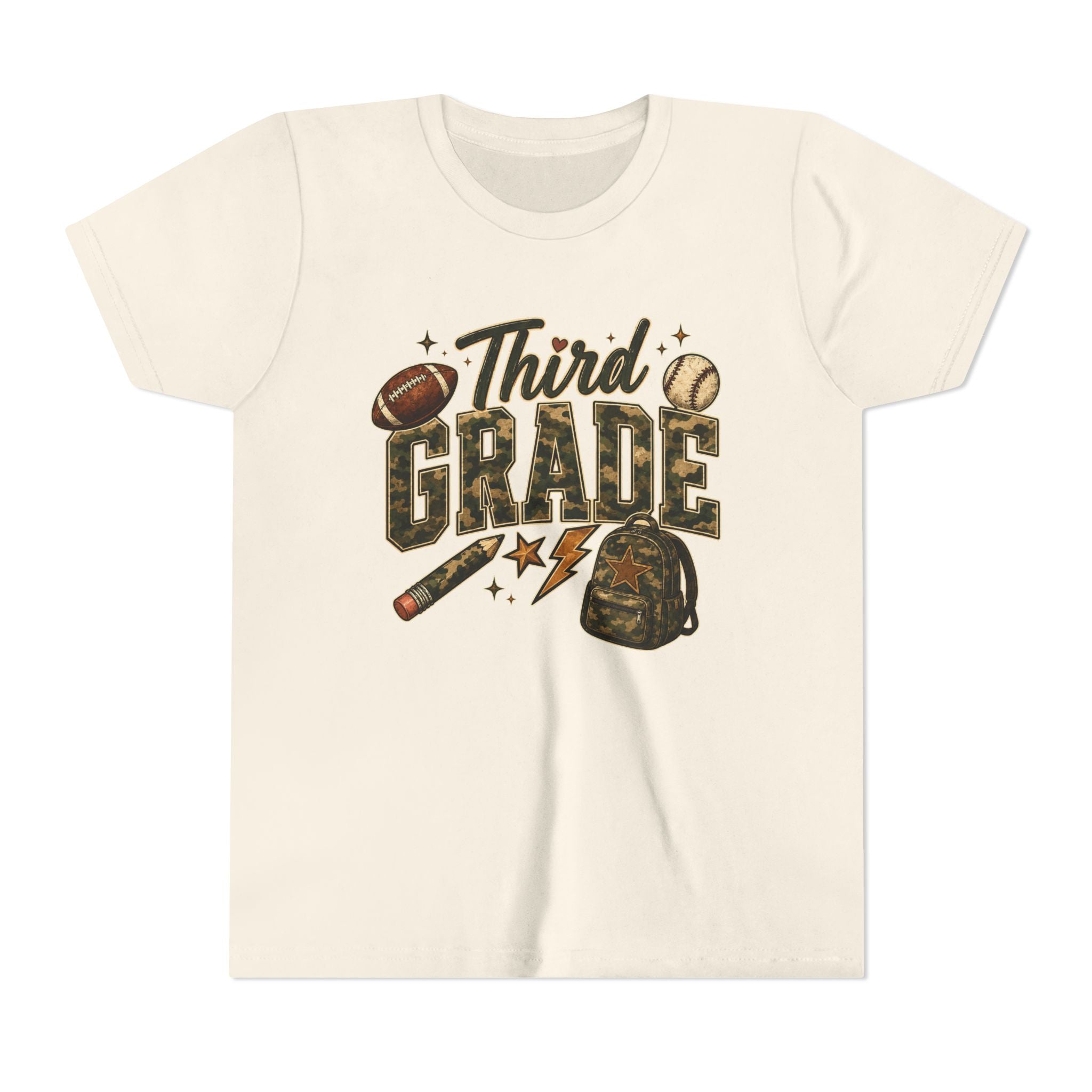 Third Grade Kids Tee - Back to School Sports Backpack Design