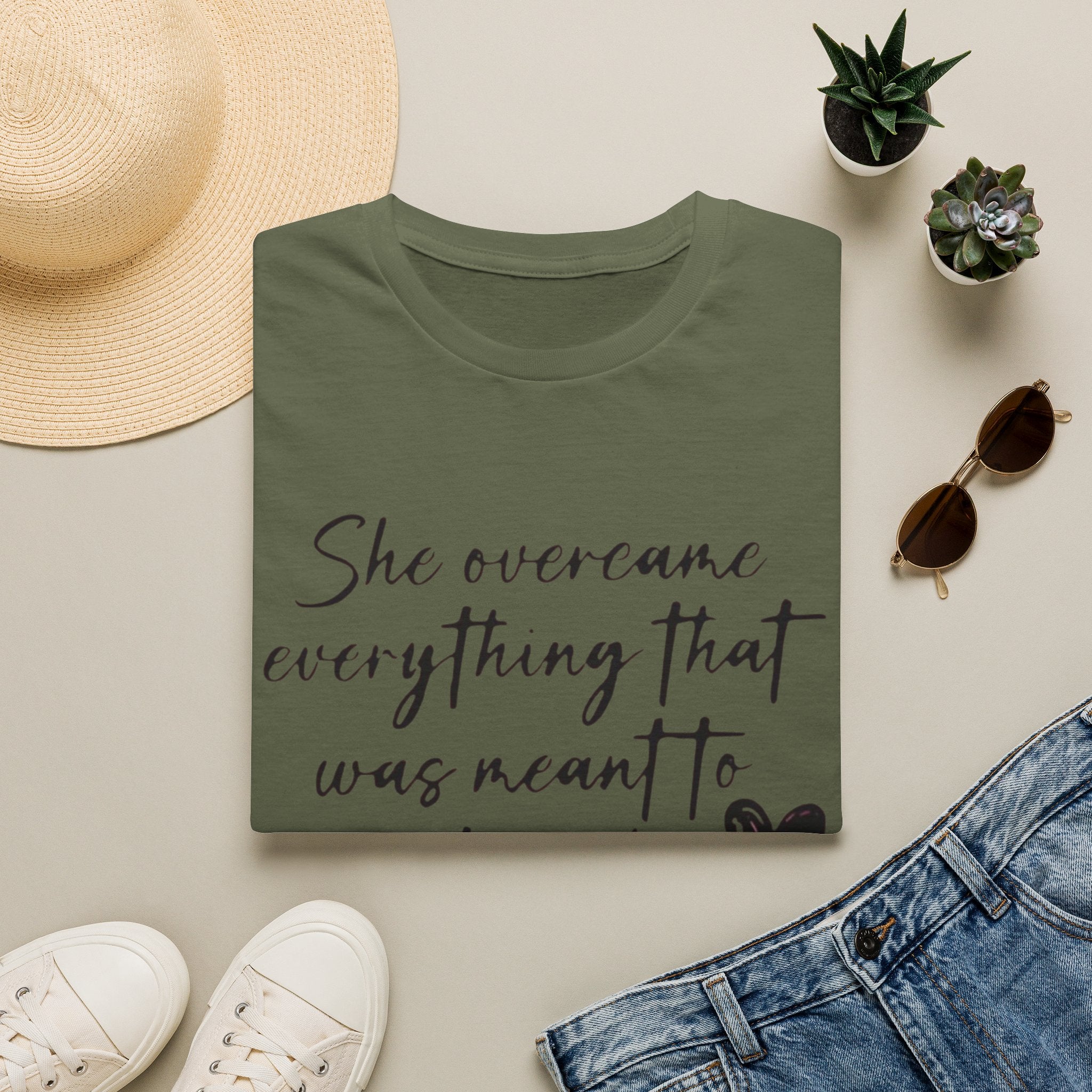 Inspirational Tee — "She overcame everything that was meant to destroy her"