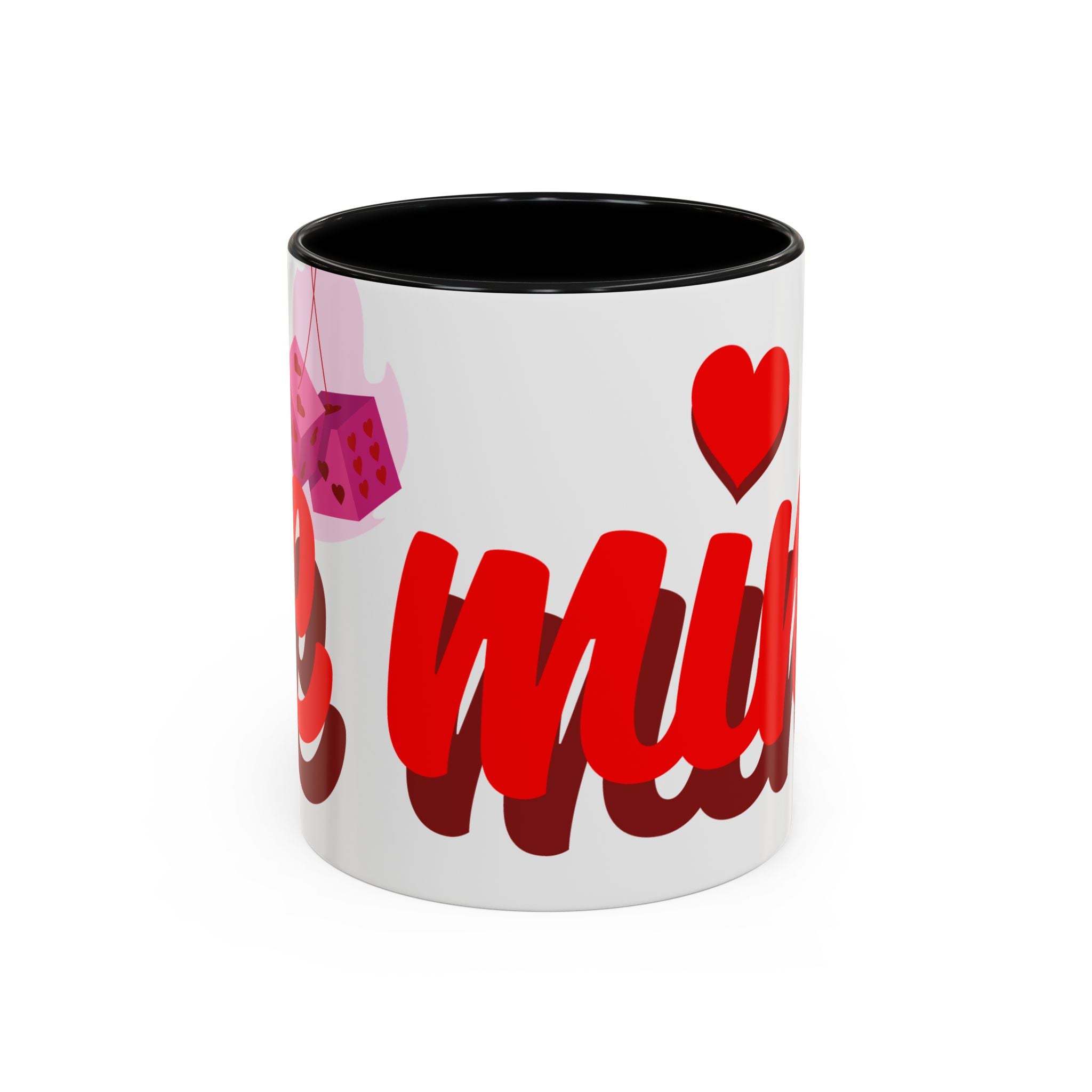 Be Mine Mug | Heart Valentine Coffee Mug, Accent Handle and Rim