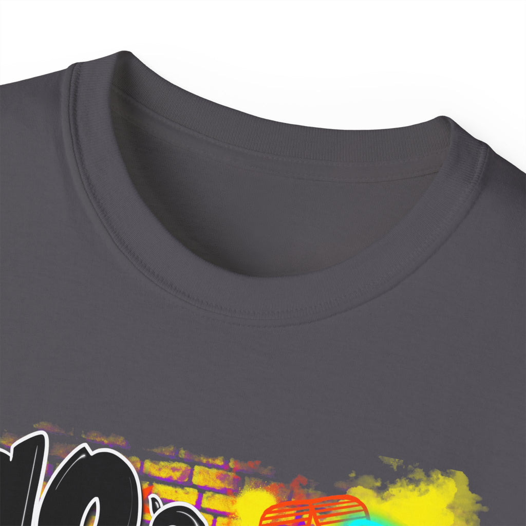 90s Made 00s Raised T-Shirt — Neon Retro Boombox Graphic Tee