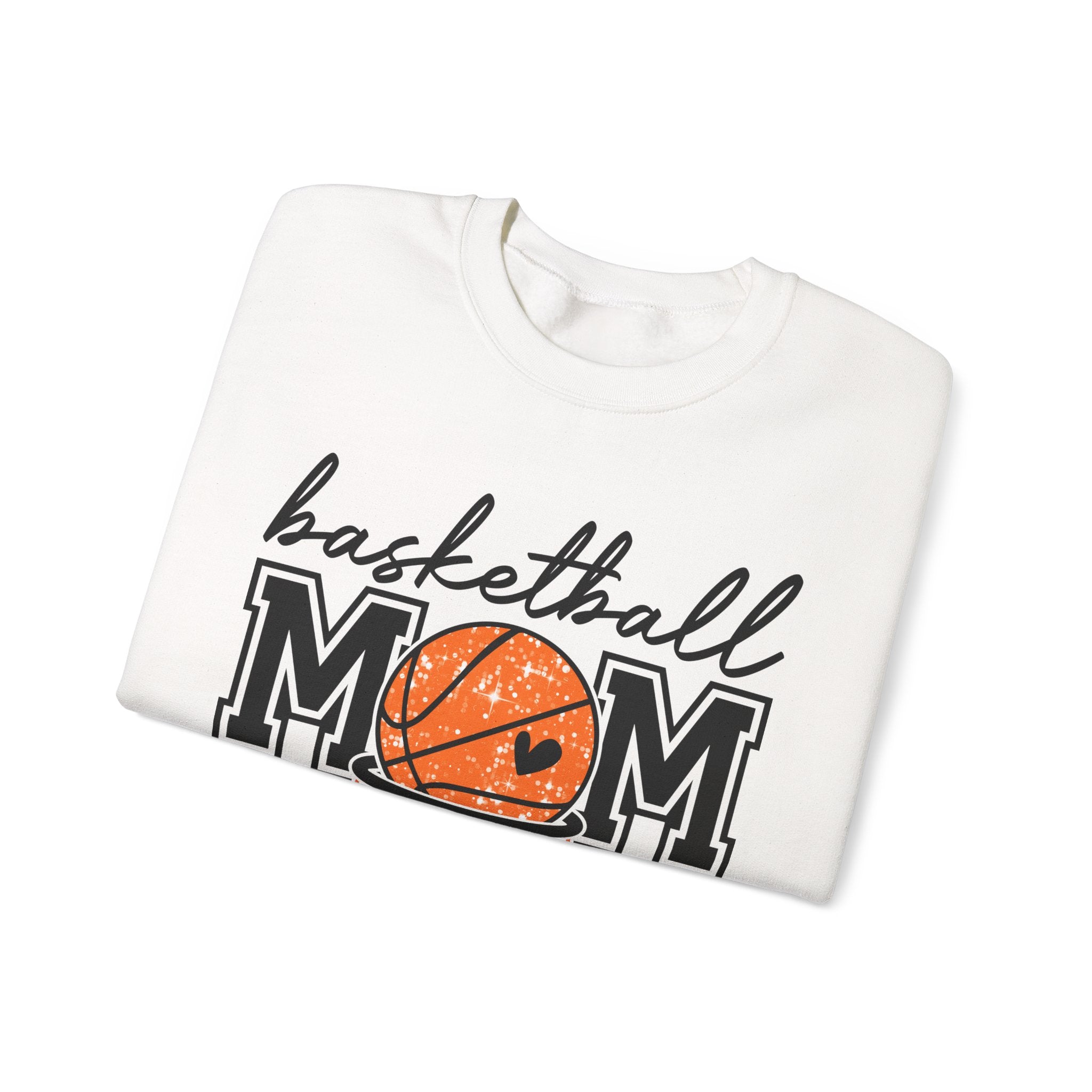 Basketball Mom Crewneck Sweatshirt — Mom Basketball Shirt with Hoop Graphic