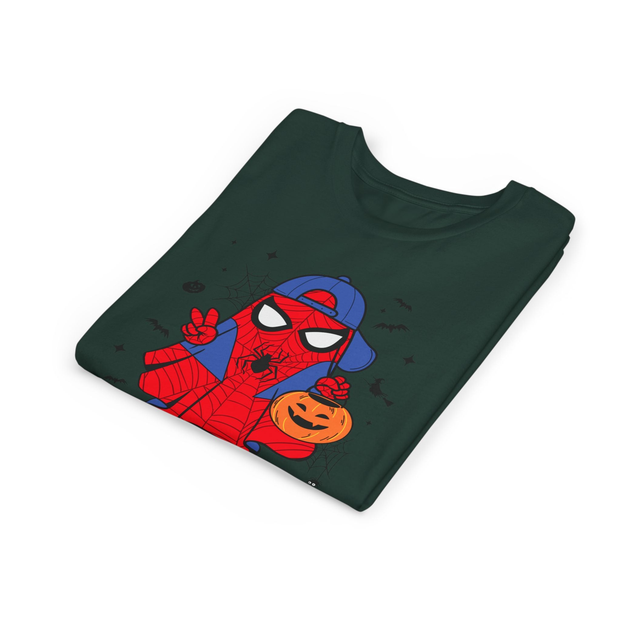 Kids Halloween Spider Superhero Tee – Cute Trick-or-Treat Pumpkin Design