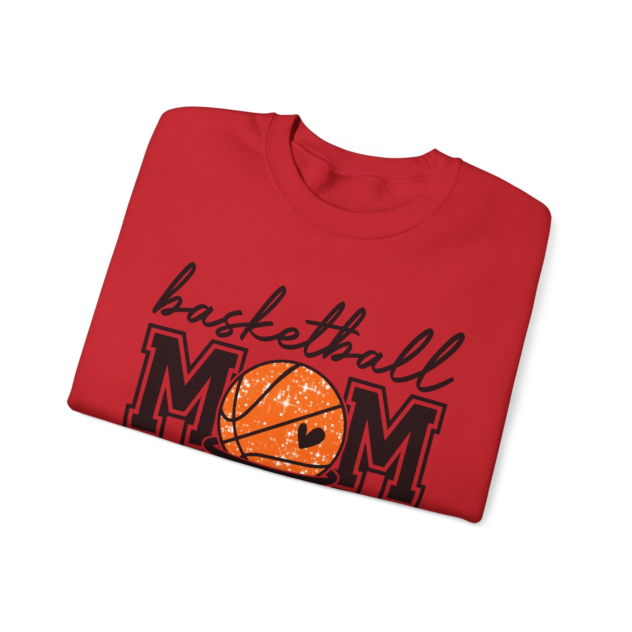 Basketball Mom Crewneck Sweatshirt — Mom Basketball Shirt with Hoop Graphic