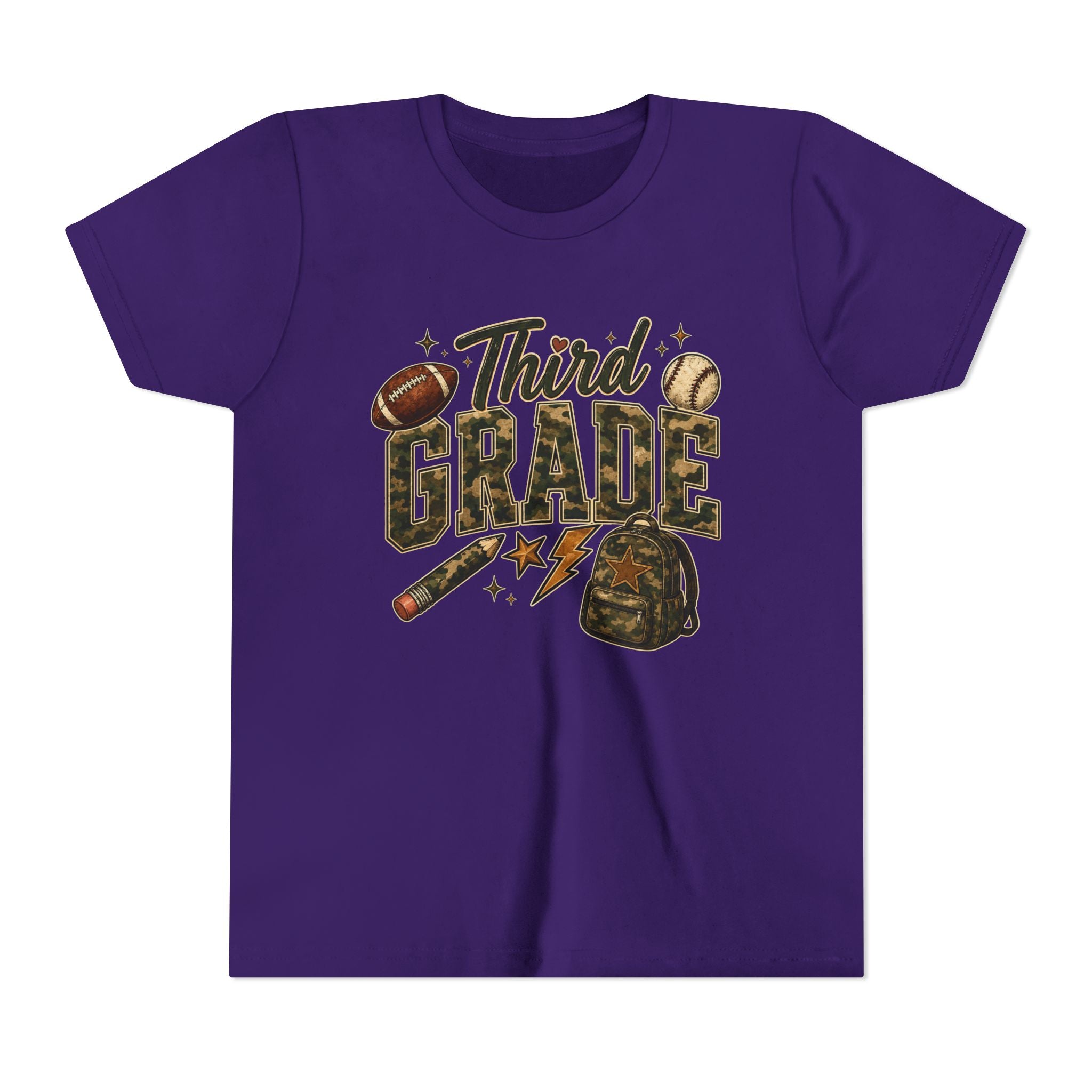 Third Grade Kids Tee - Back to School Sports Backpack Design