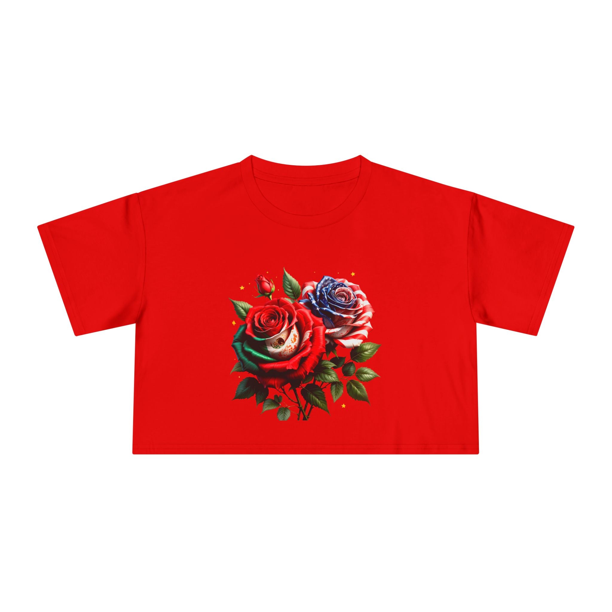 Rose Bouquet Crop Tee — Floral Vintage Rose Graphic Women's Crop Top