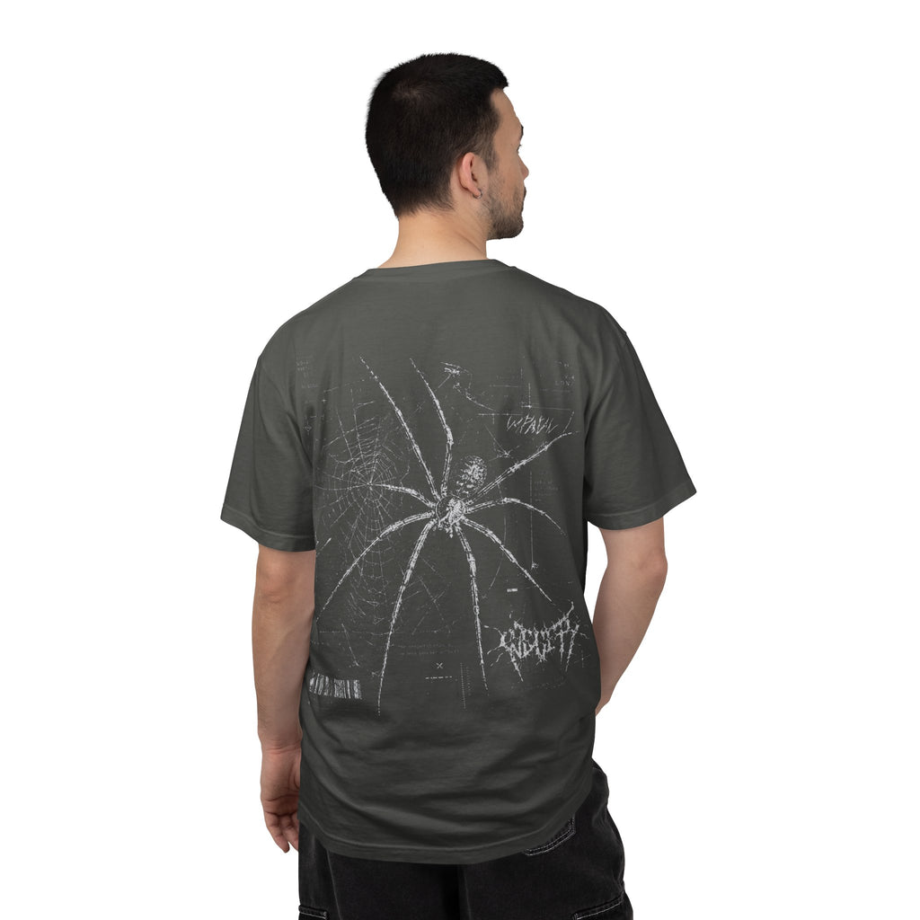 Spider Web Graphic T-Shirt — Vintage Gothic Arachnid Back Print