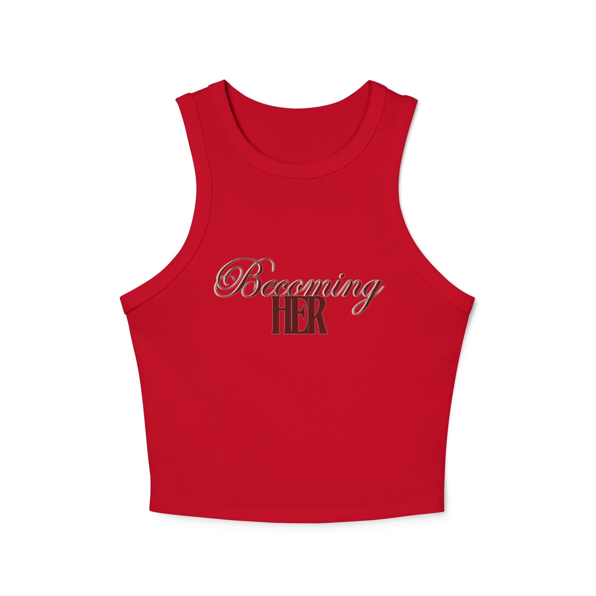Becoming Her Racer Tank Top — Women's Empowerment Cropped Tank