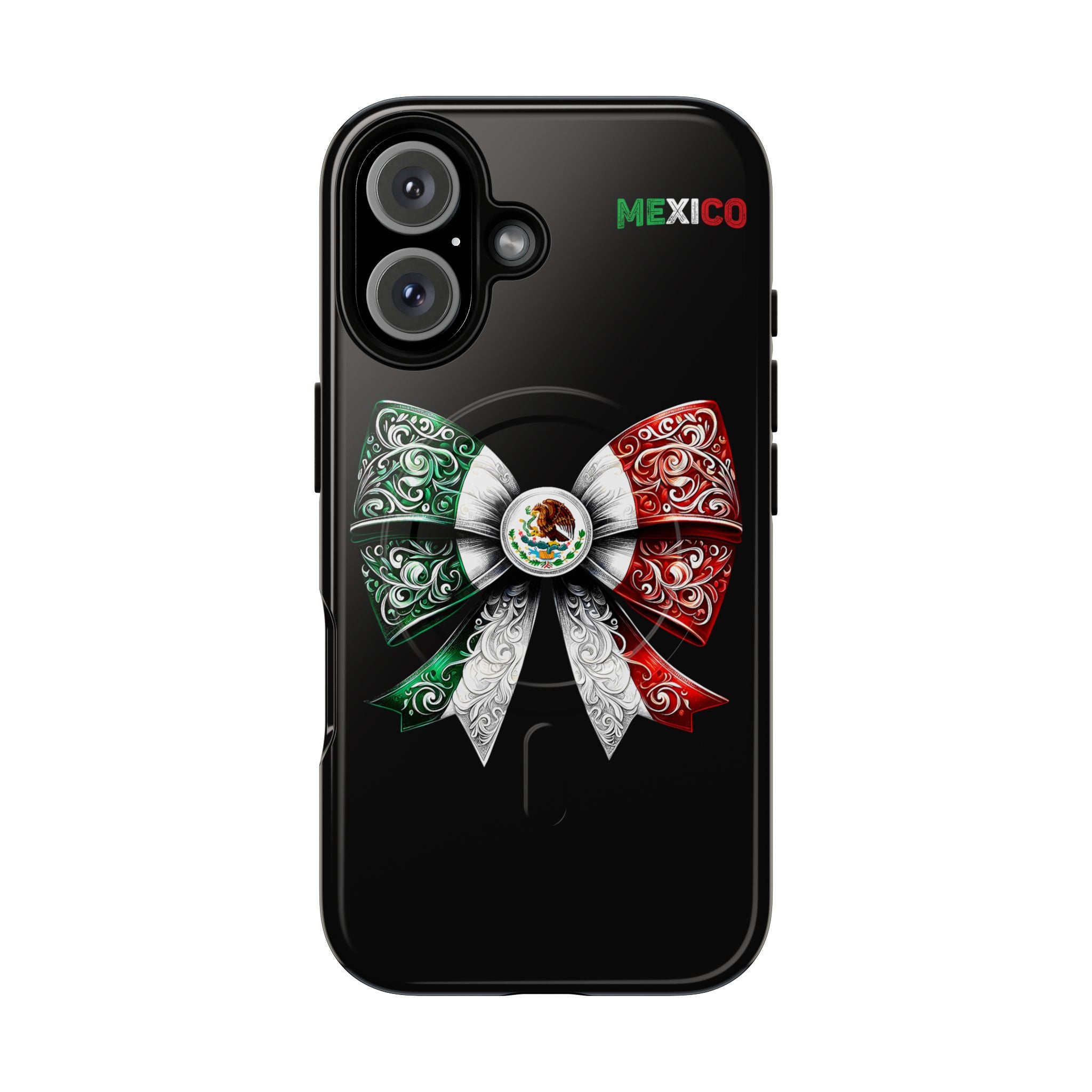 Mexican Flag Bow Tough Magnetic Phone Case — Patriotic Mexico iPhone Cover
