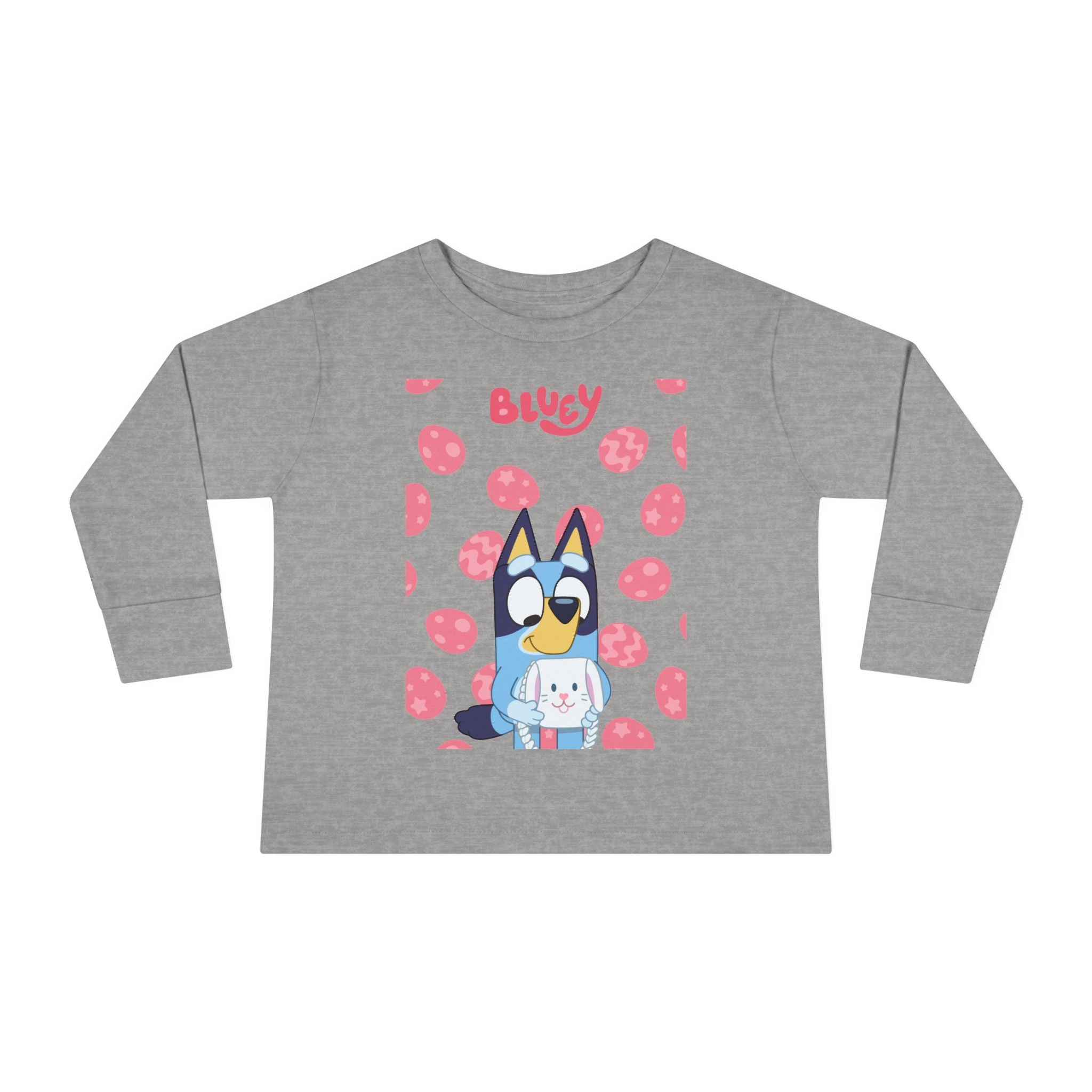 Bluey & Bunny Toddler Long Sleeve Tee — Cute Cartoon Puppy & Bunny Kids Shirt