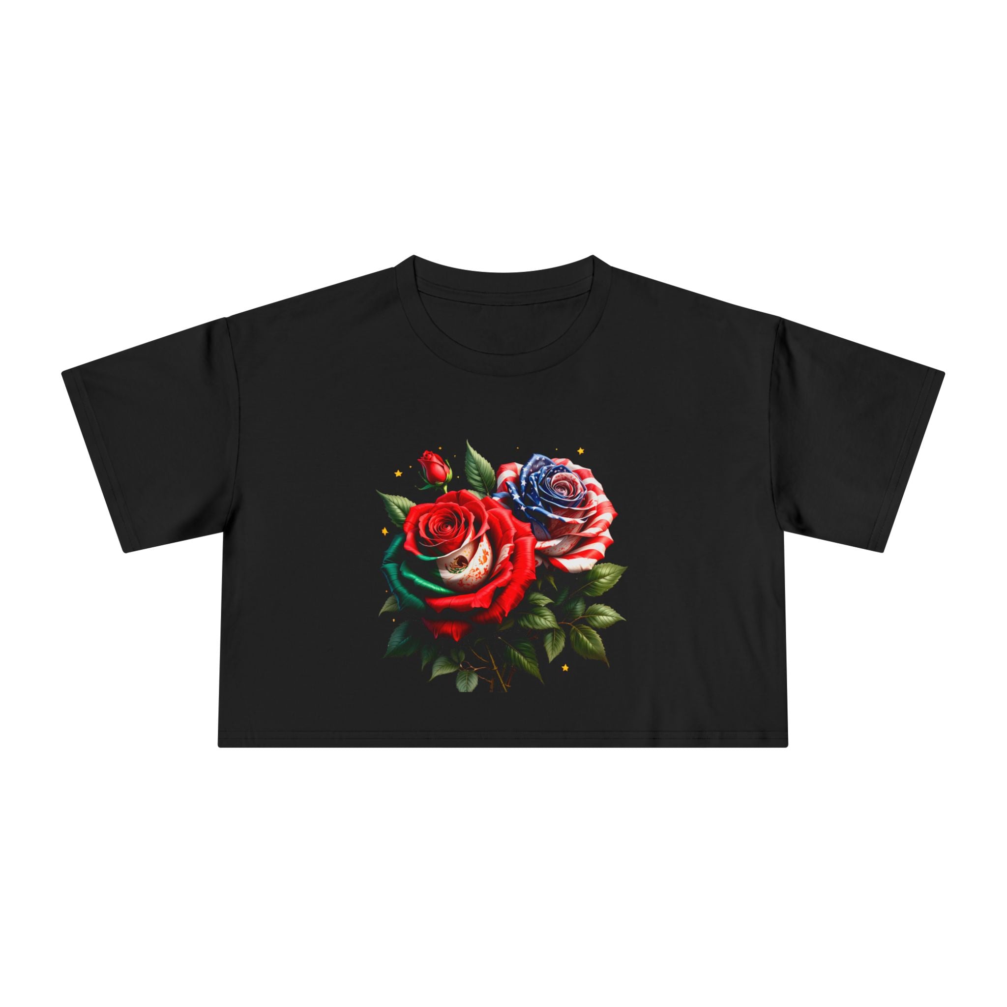 Rose Bouquet Crop Tee — Floral Vintage Rose Graphic Women's Crop Top