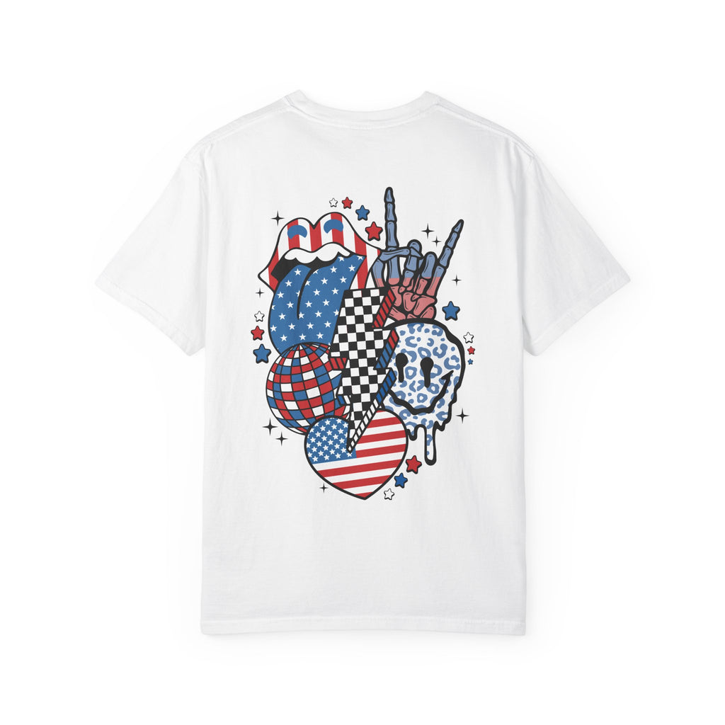 American Flag Rock Tongue T-Shirt