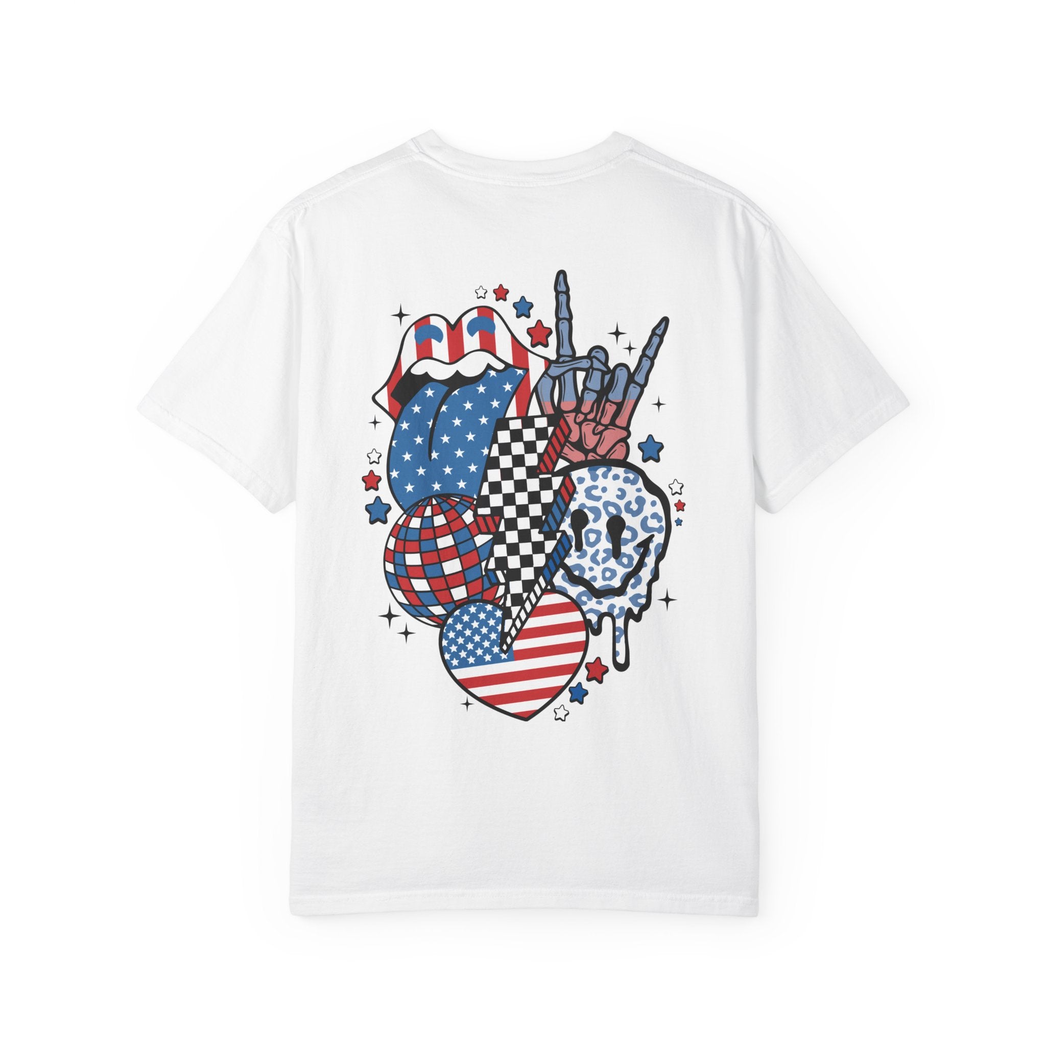 American Flag Rock Tongue T-Shirt