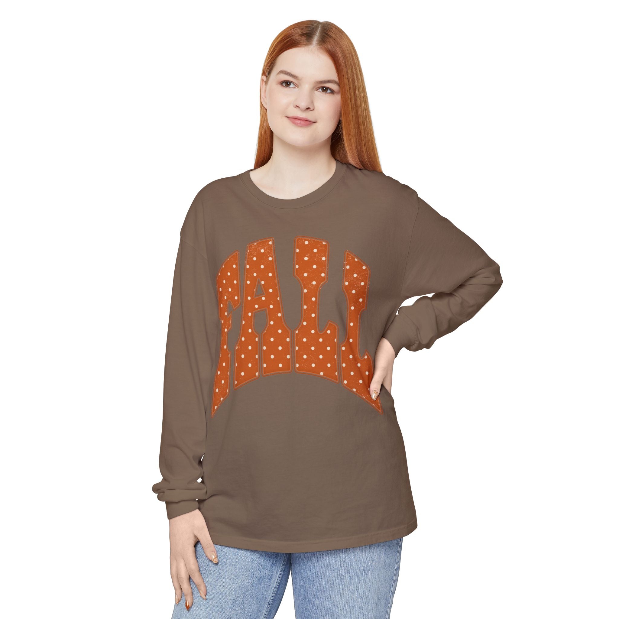 Fall Retro Dot Long Sleeve Tee