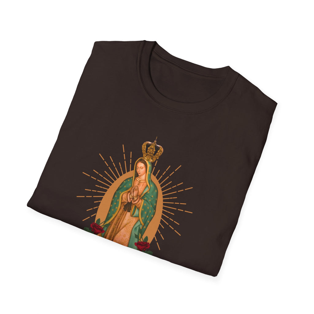 Our Lady of Guadalupe illustration T-Shirt | Virgin Mary, roses, devotional art