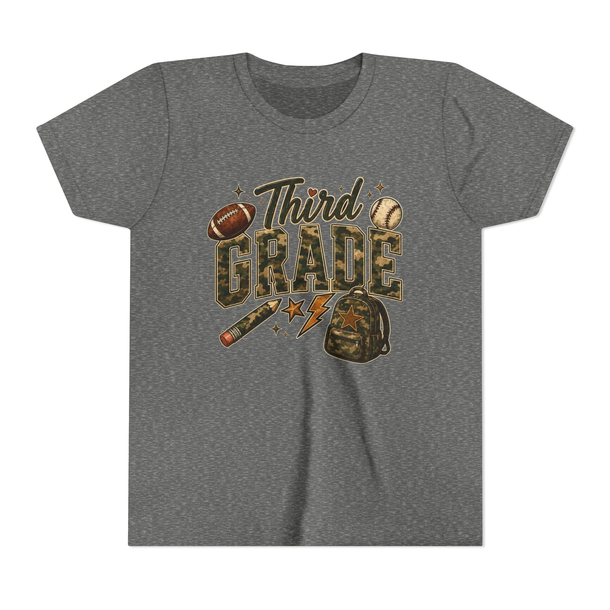 Third Grade Kids Tee - Back to School Sports Backpack Design