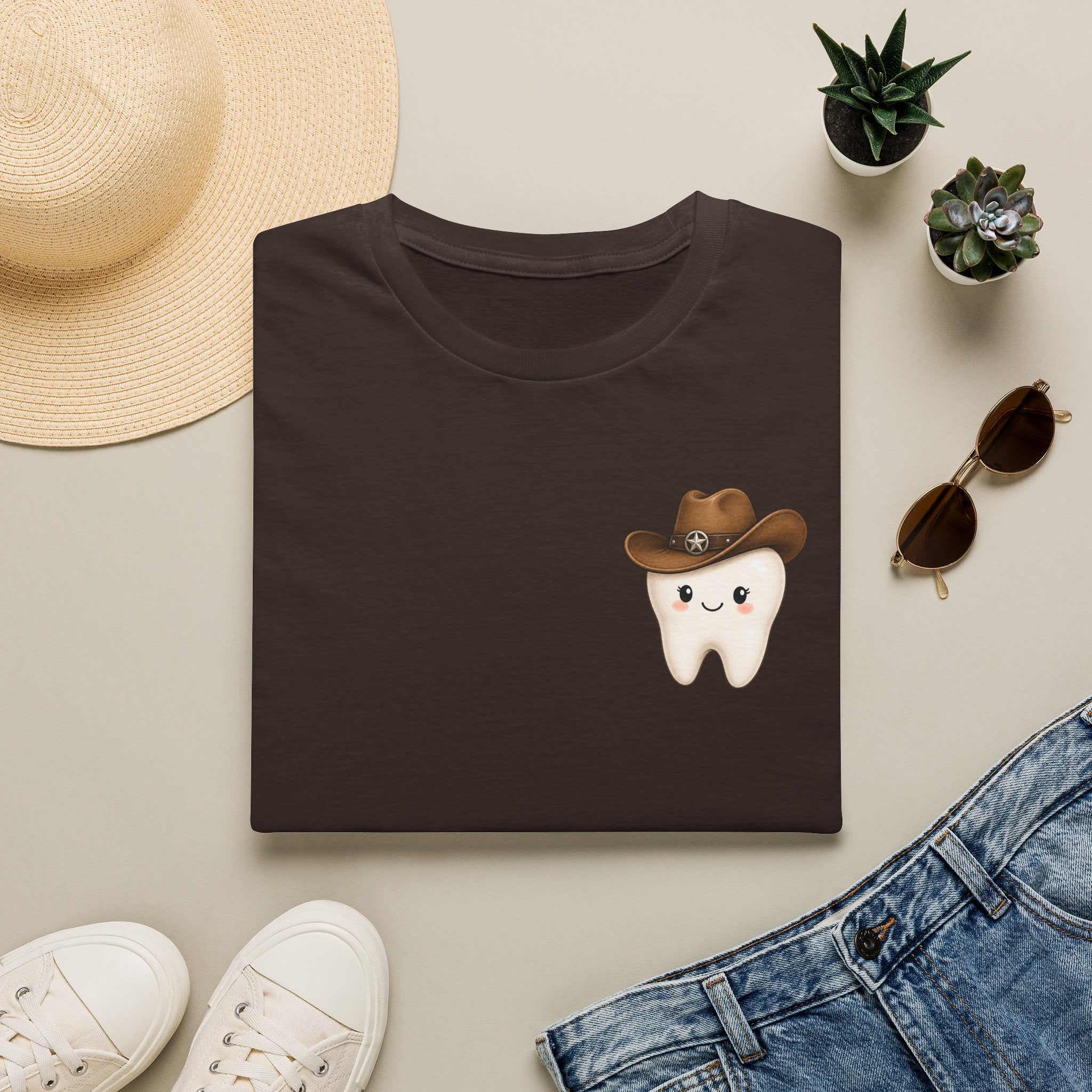 Cowboy Tooth Tee — Cute Western Dental Graphic T-Shirt