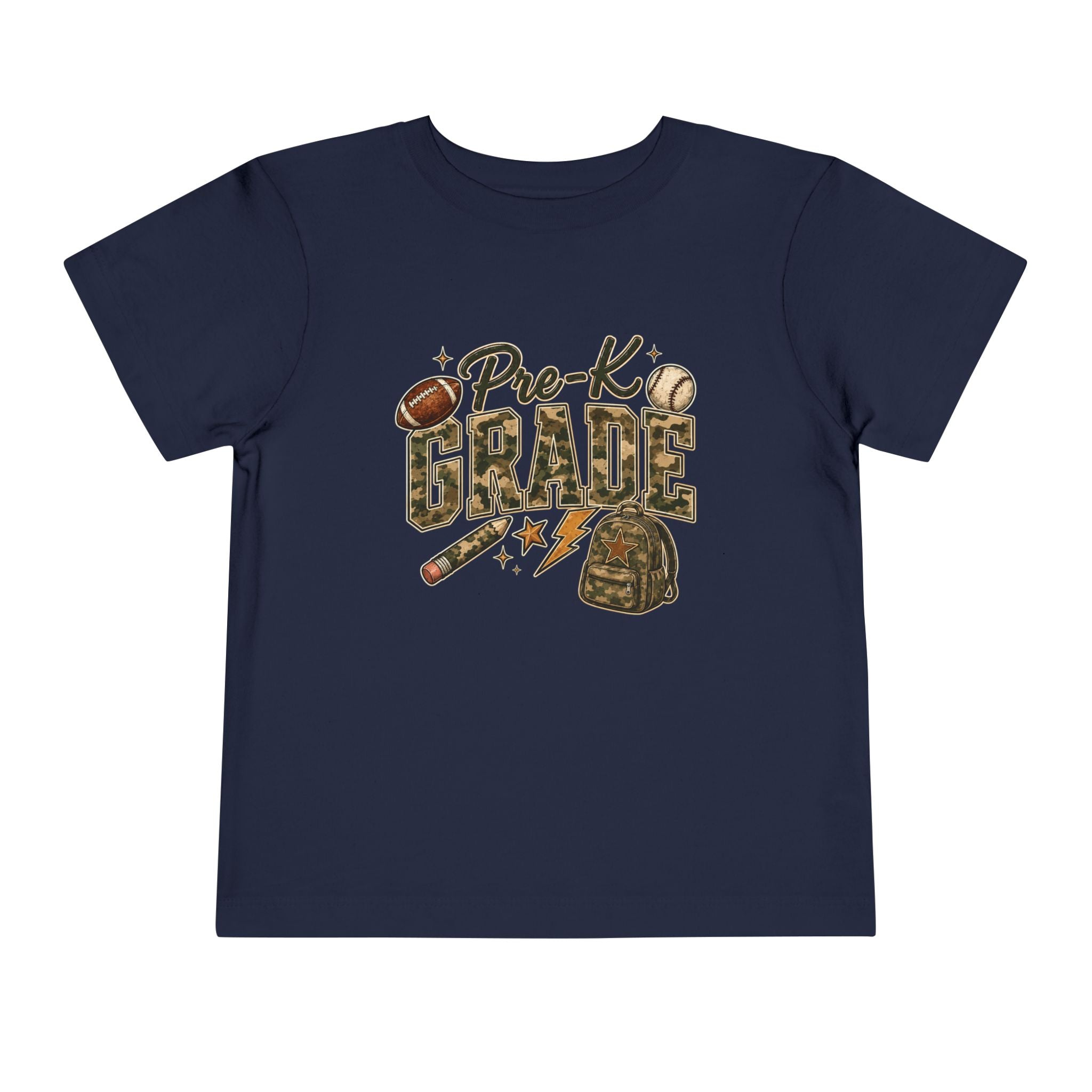 Pre-K Grade Toddler Tee — Back to School Sports Design
