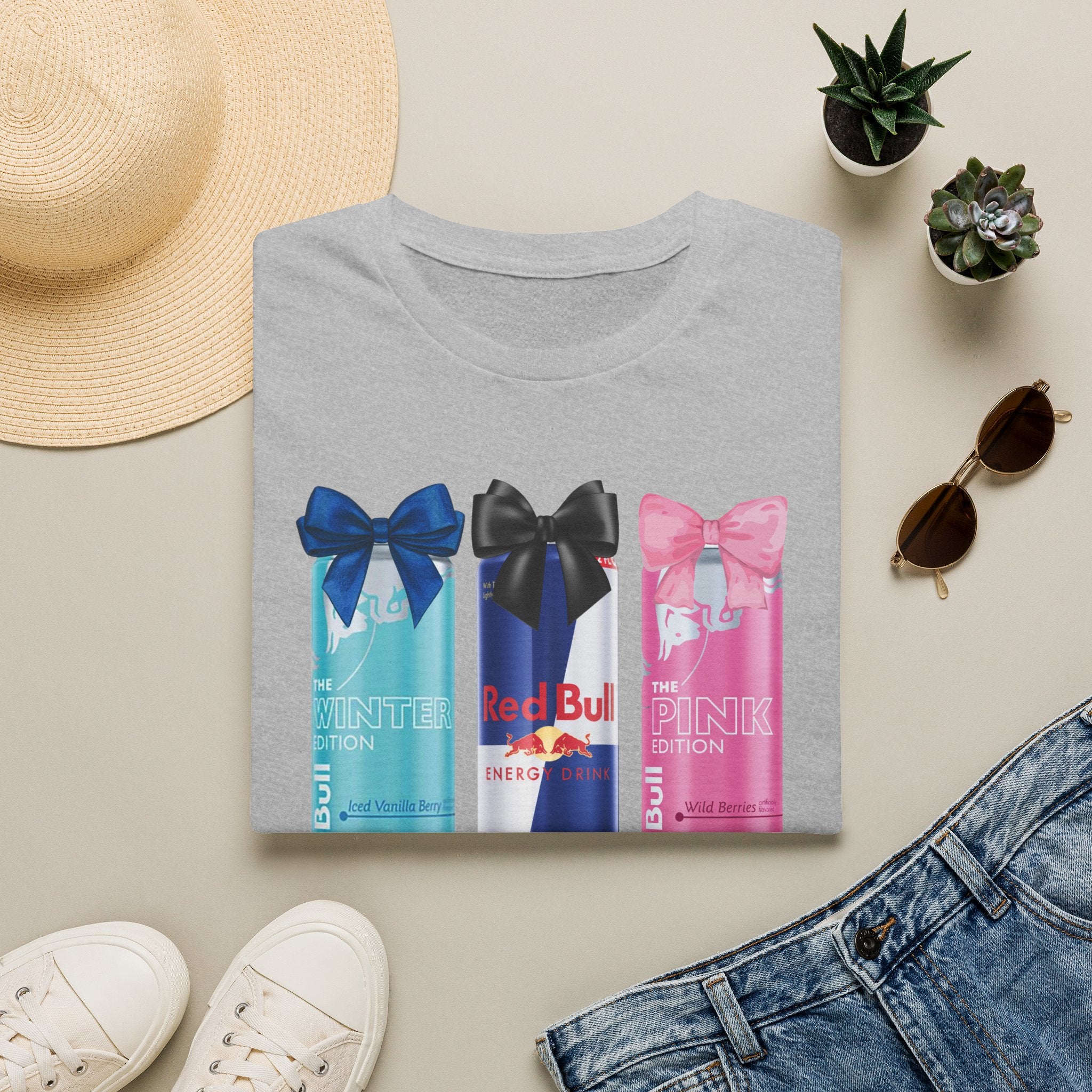 T-Shirt — “First I Need a Red Bull” Energy Drink Can Graphic Tee
