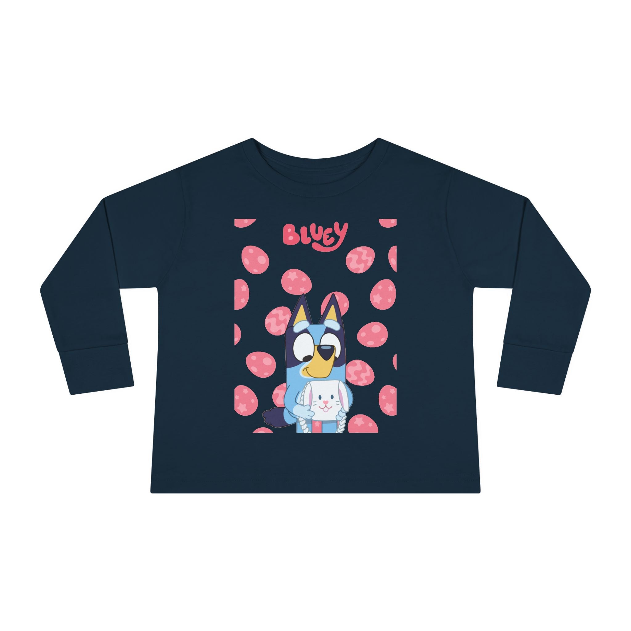 Bluey & Bunny Toddler Long Sleeve Tee — Cute Cartoon Puppy & Bunny Kids Shirt