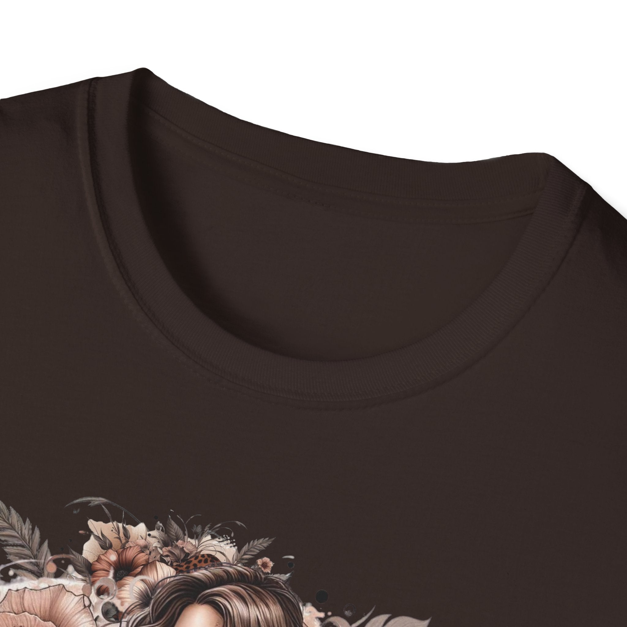 Graphic T-Shirt - 'Stay Humble' Floral Girl Vintage Coffee Tee