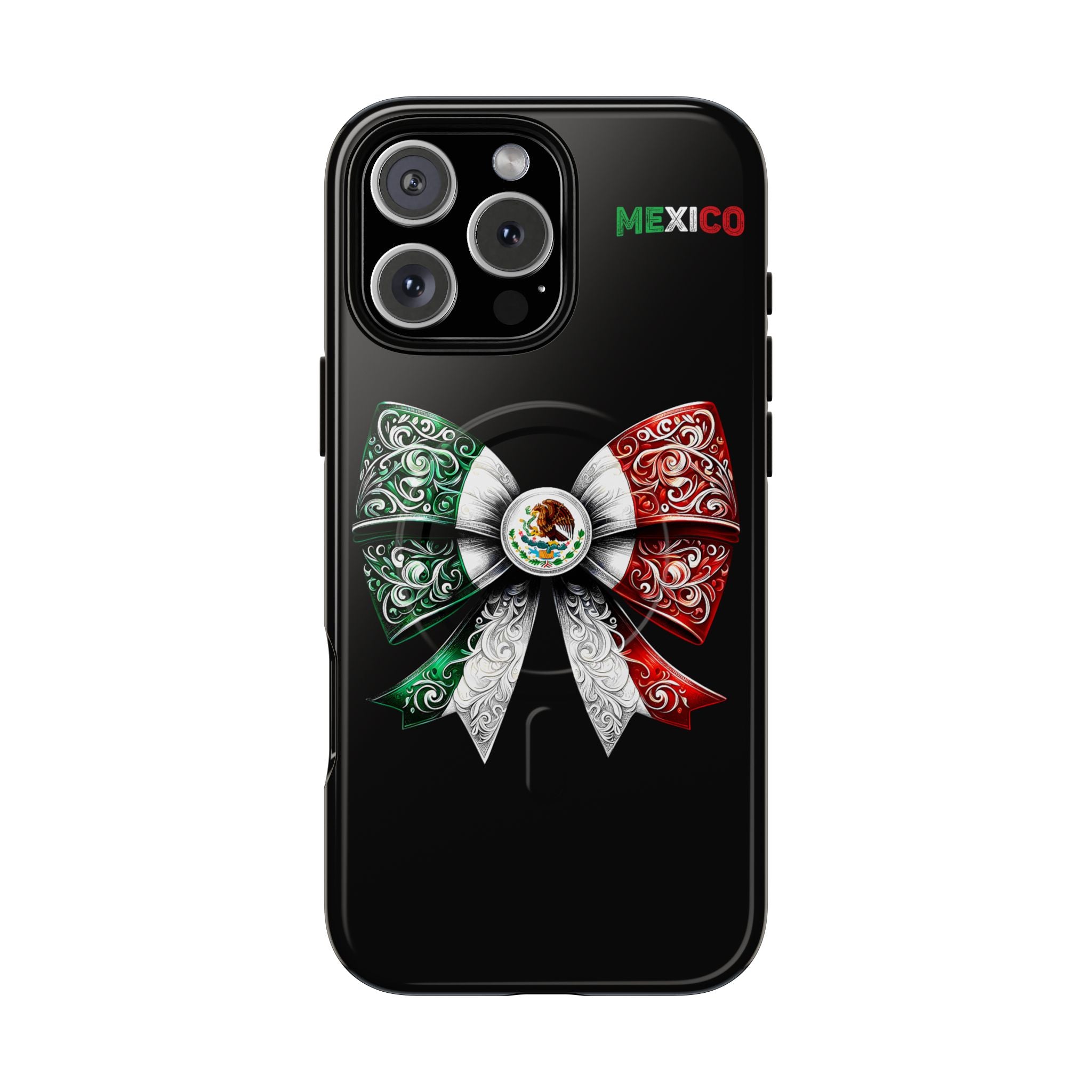 Mexican Flag Bow Tough Magnetic Phone Case — Patriotic Mexico iPhone Cover