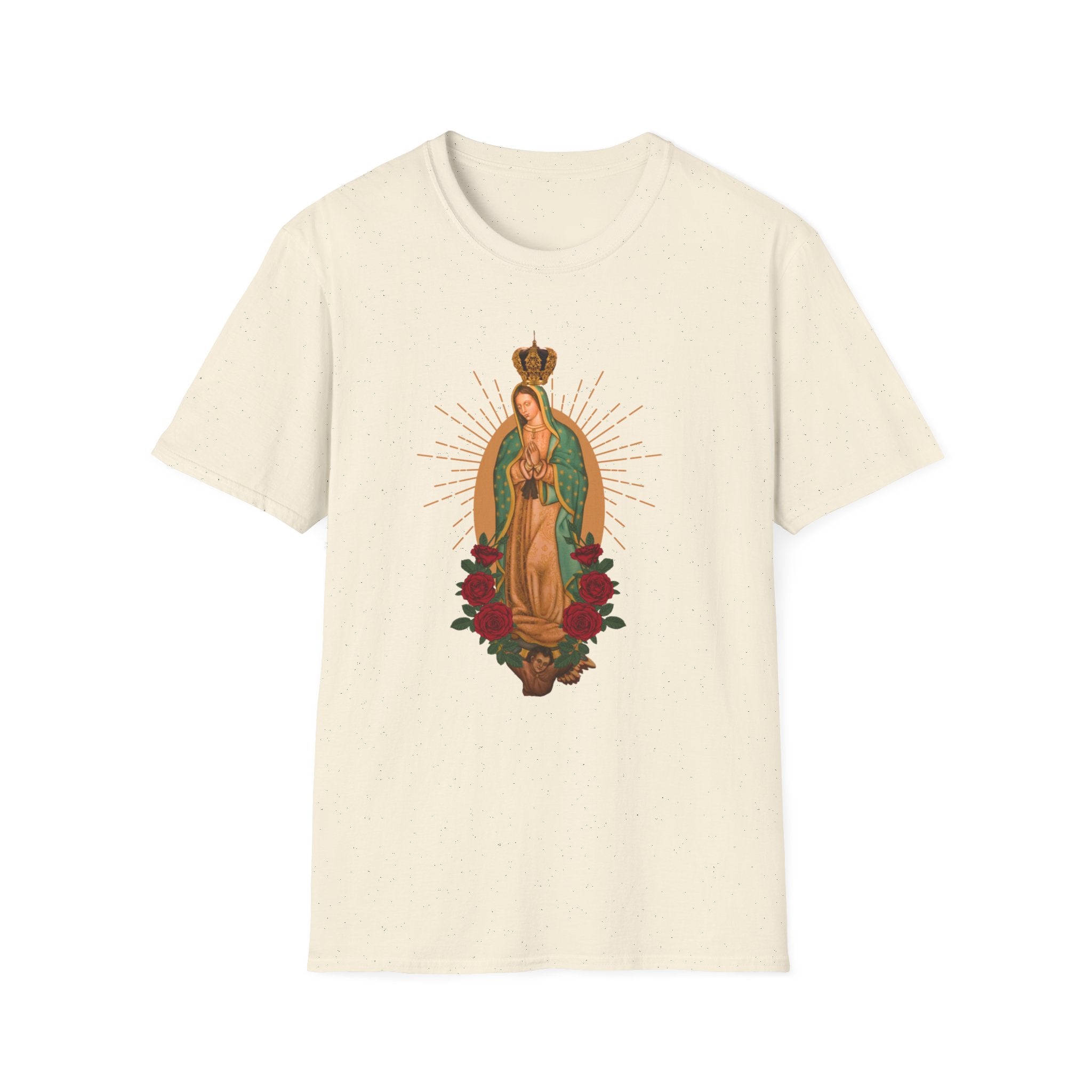 Our Lady of Guadalupe illustration T-Shirt | Virgin Mary, roses, devotional art