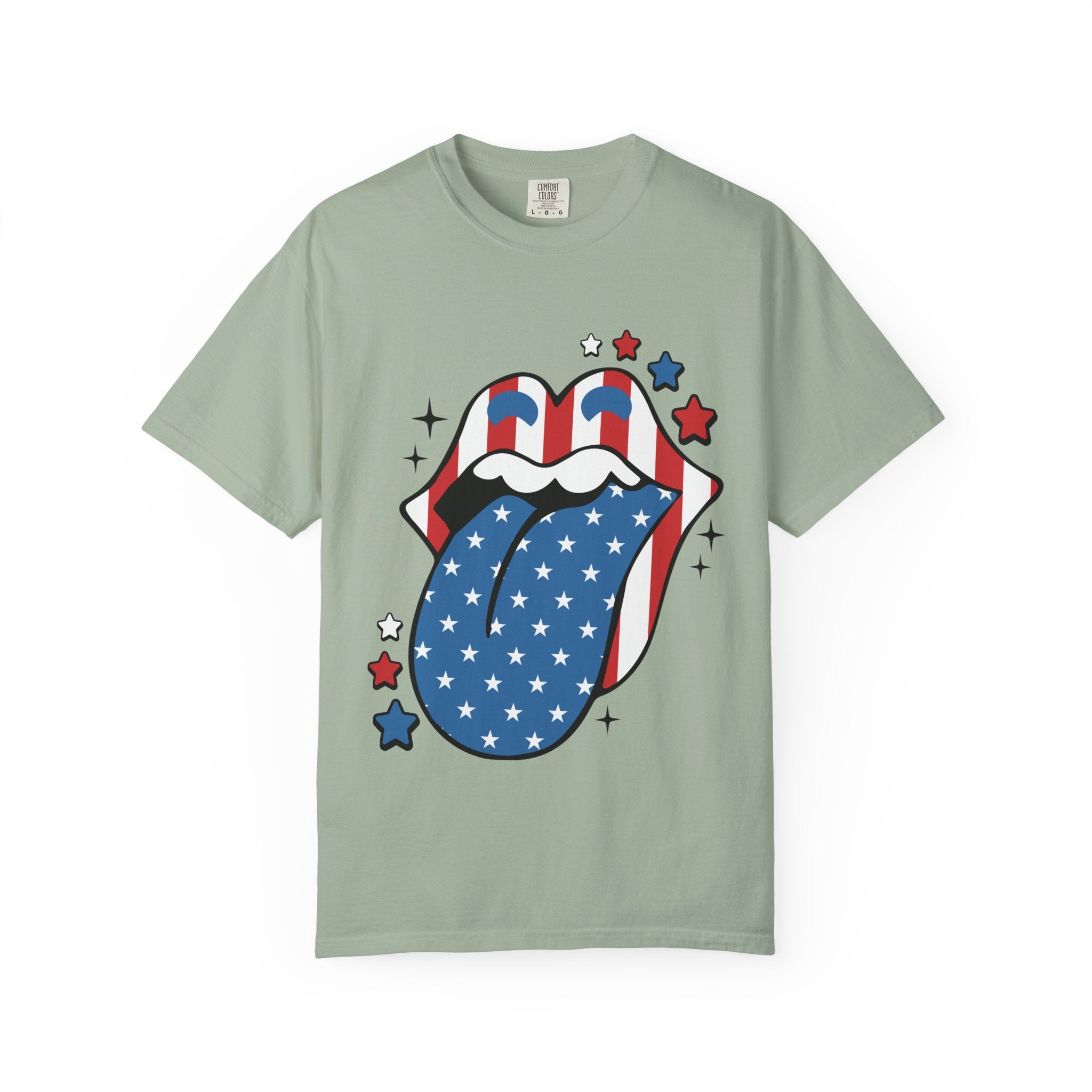 American Flag Rock Tongue T-Shirt